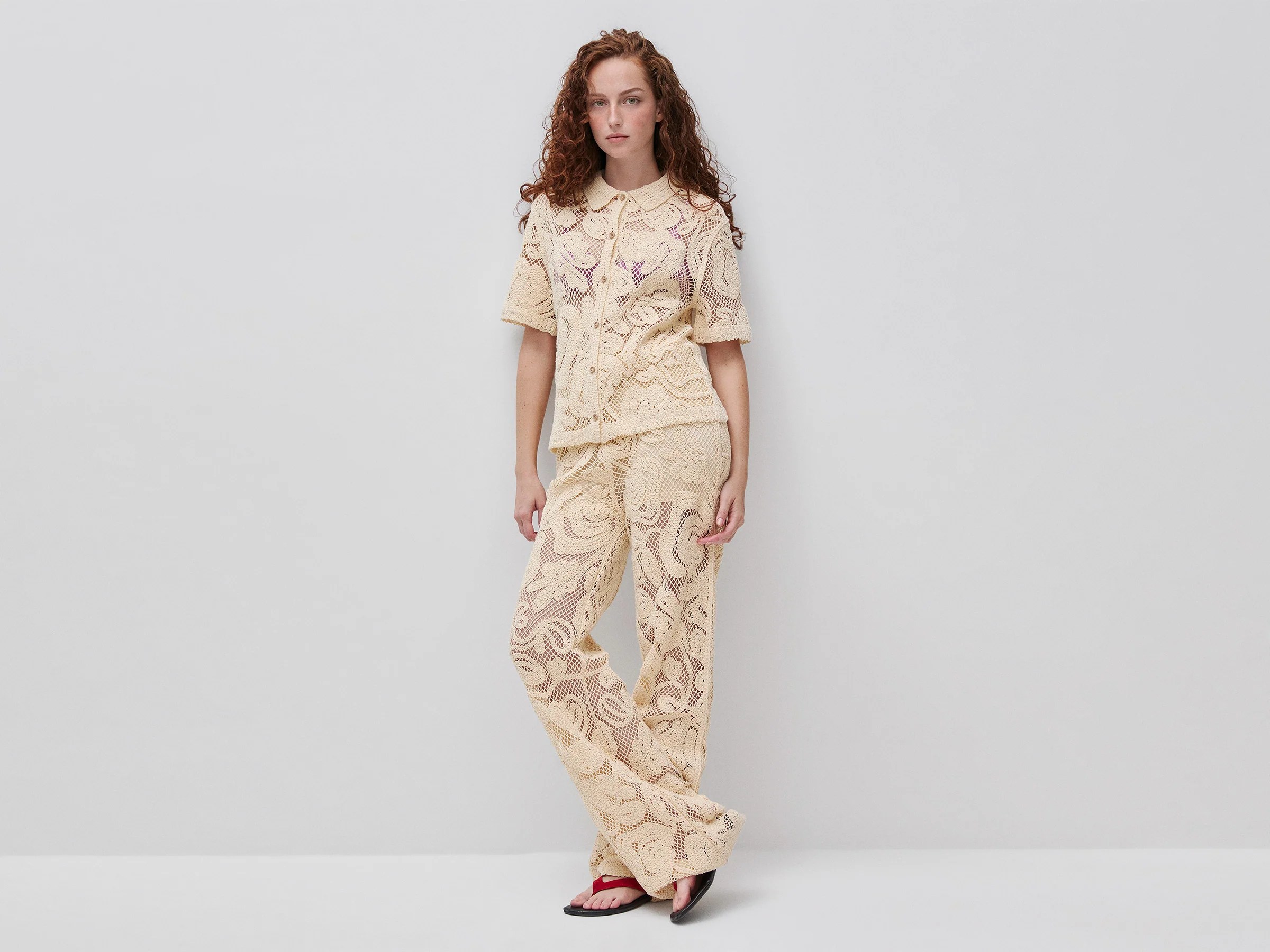 Chemise en maille brodée Chemise en maille brodée