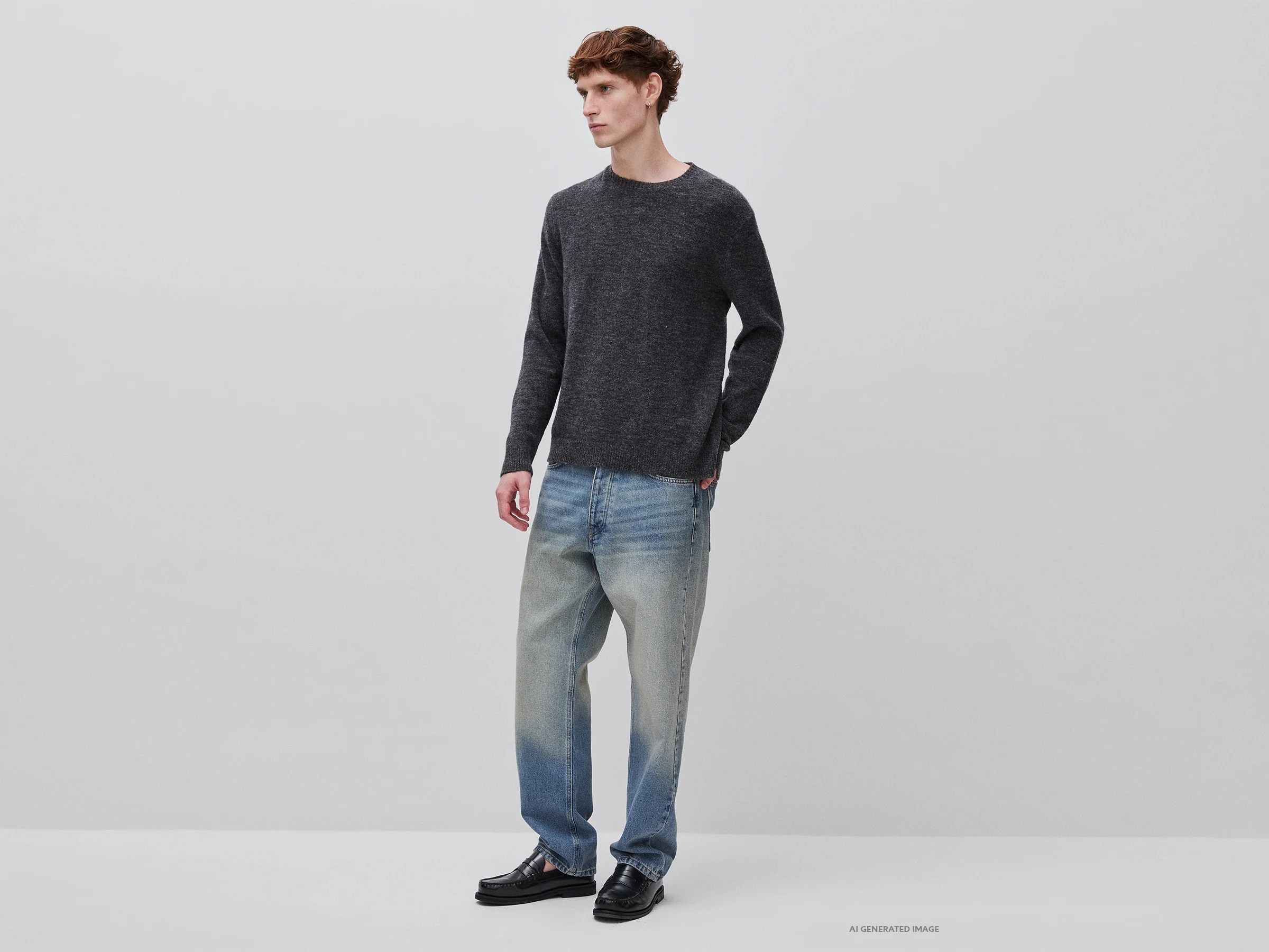 Pull col rond en laine mélangée à l’alpaga – Image 3