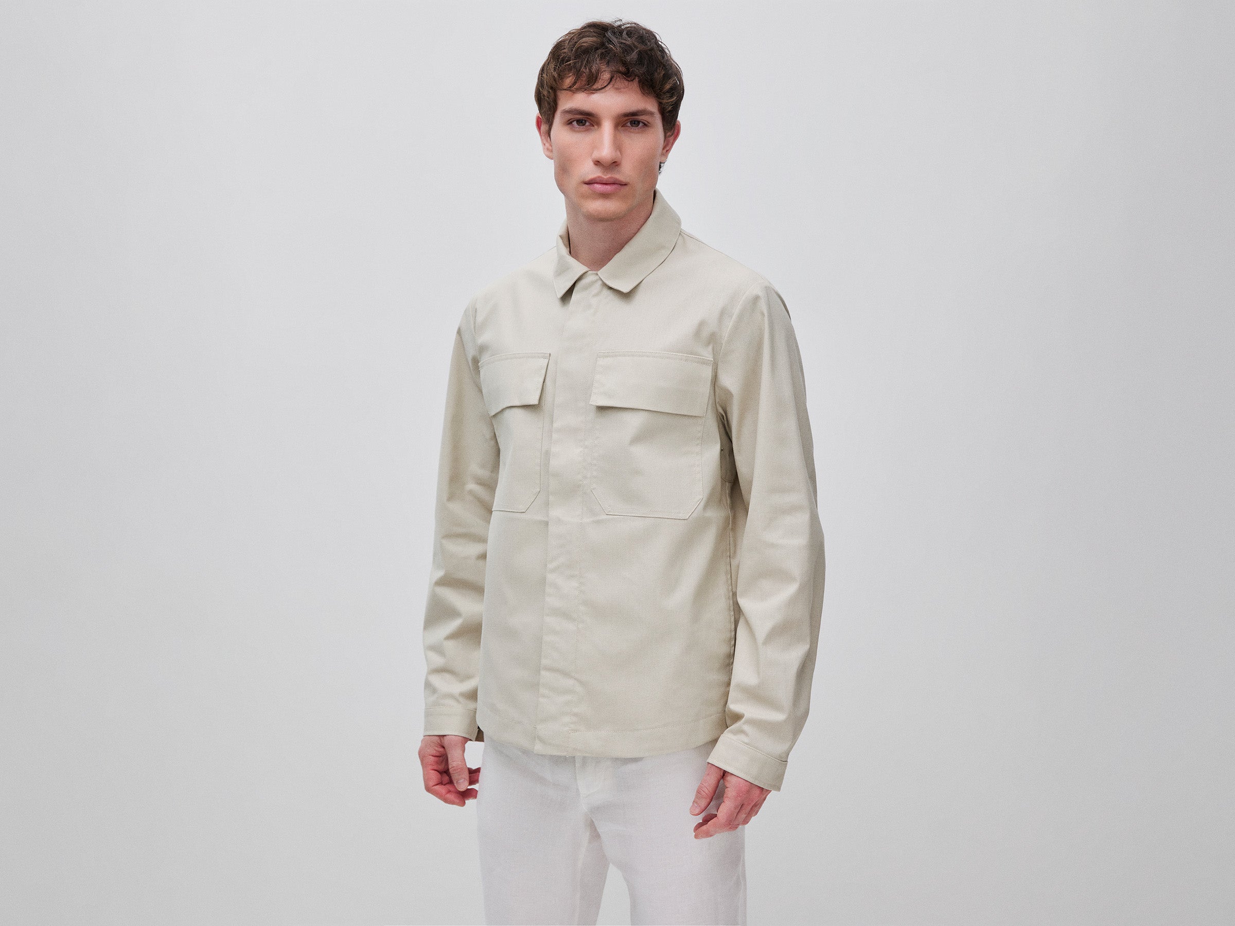 Veste en lin mélangé enduit Veste en lin mélangé enduit