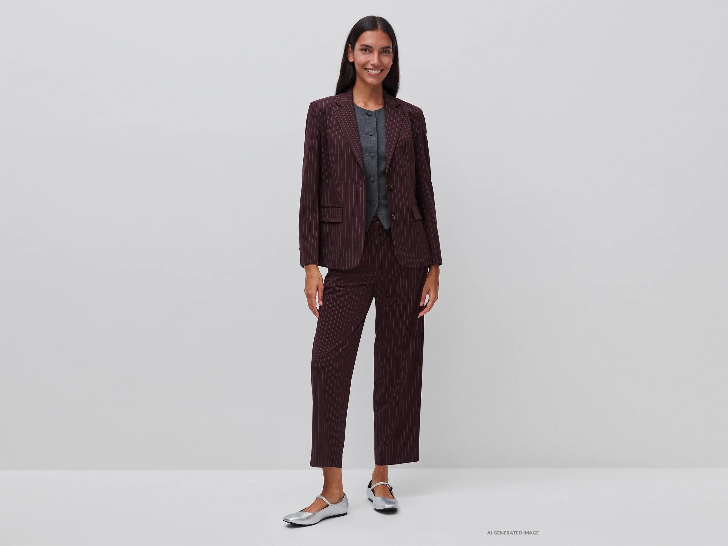 Blazer rayé coupe confort – Image 3