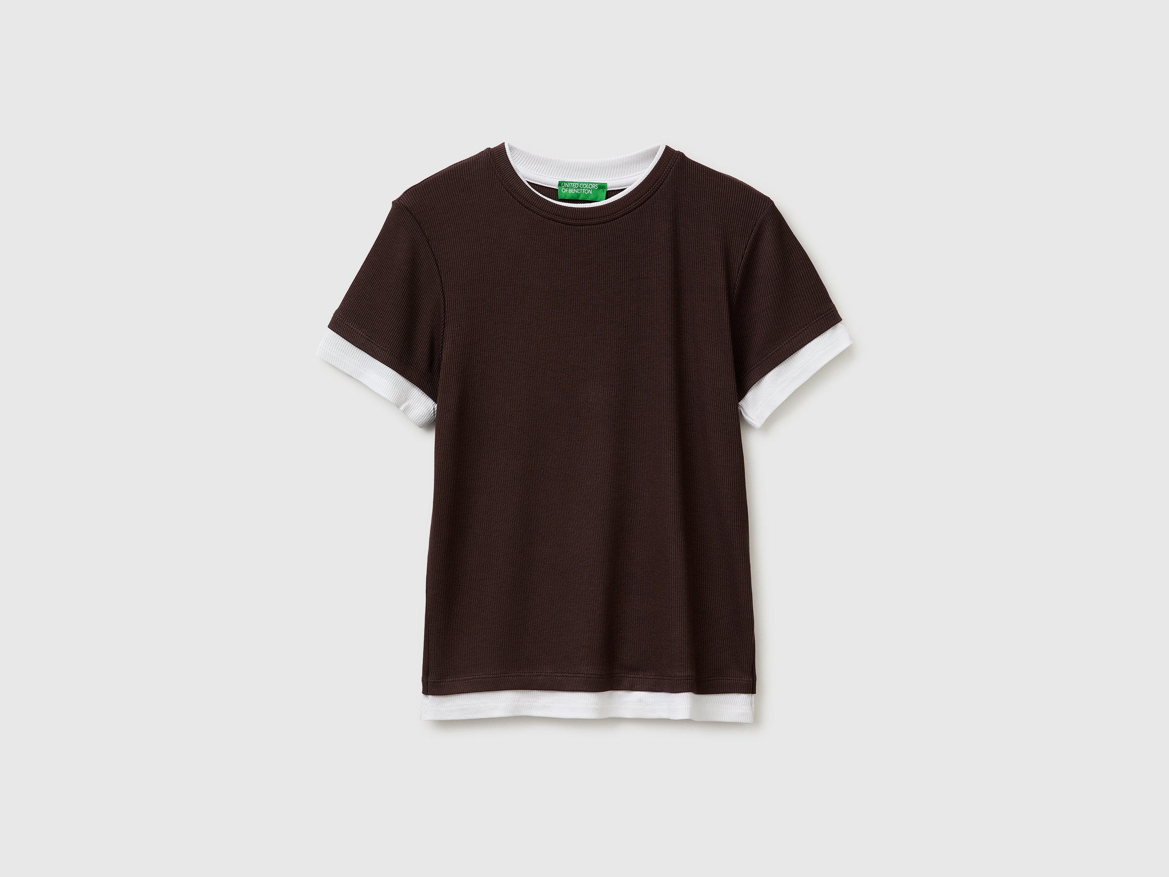 T-shirt côtelé coupe ajustée T-shirt côtelé coupe ajustée
