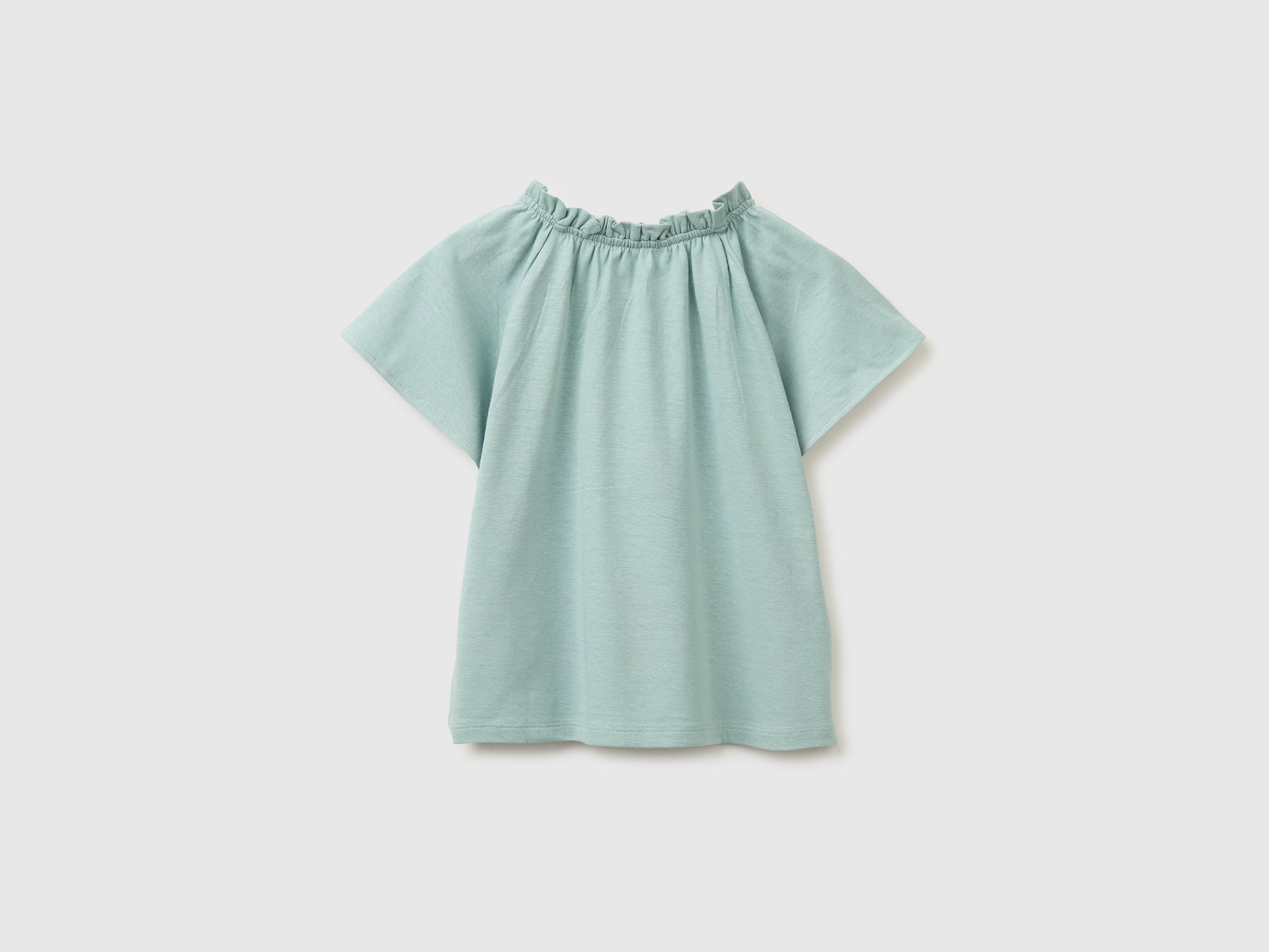 T-shirt à col volanté en mélange de lin – Image 2
