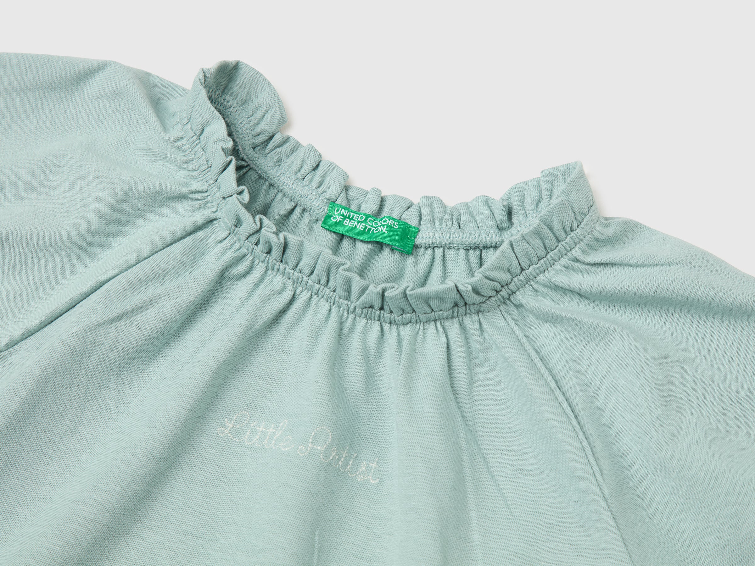 T-shirt à col volanté en mélange de lin – Image 3