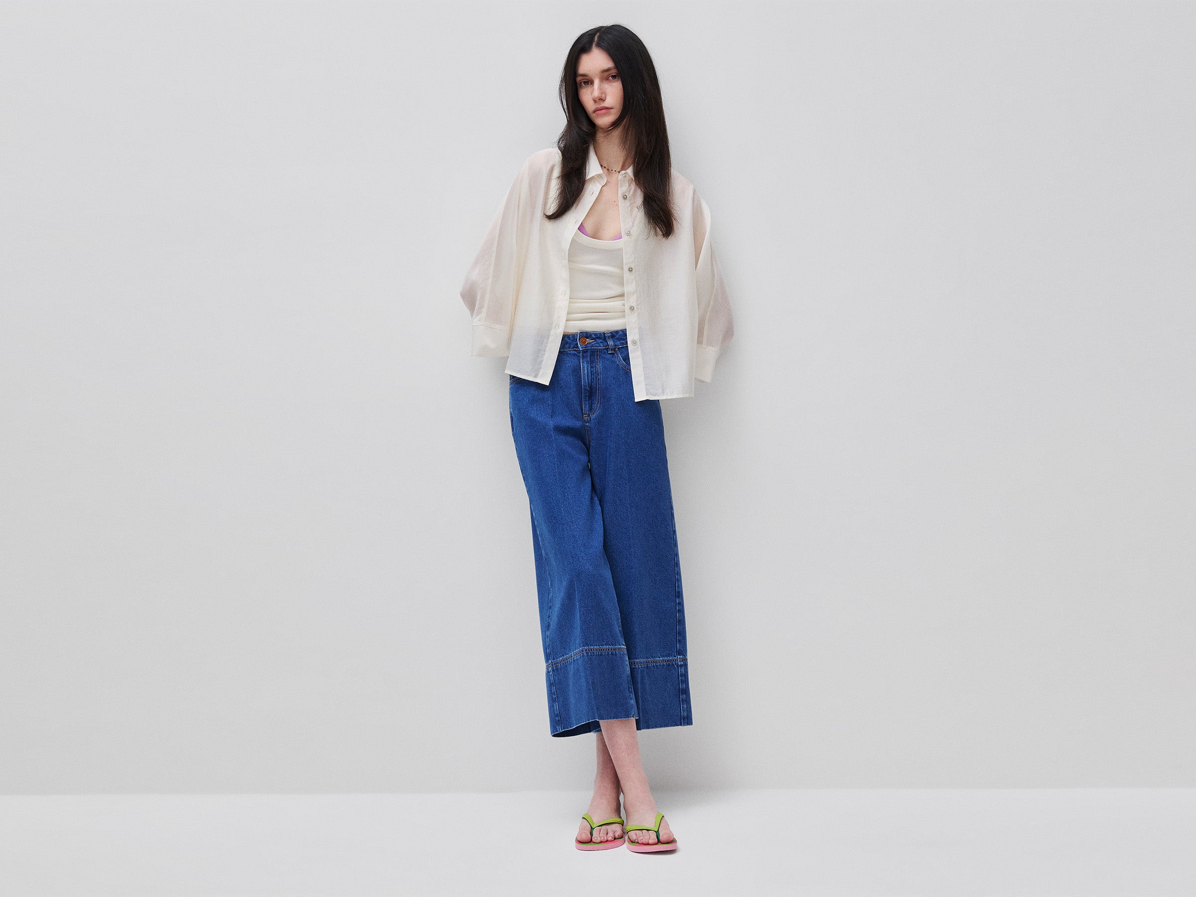 Pantalon en denim coupe large – Image 3