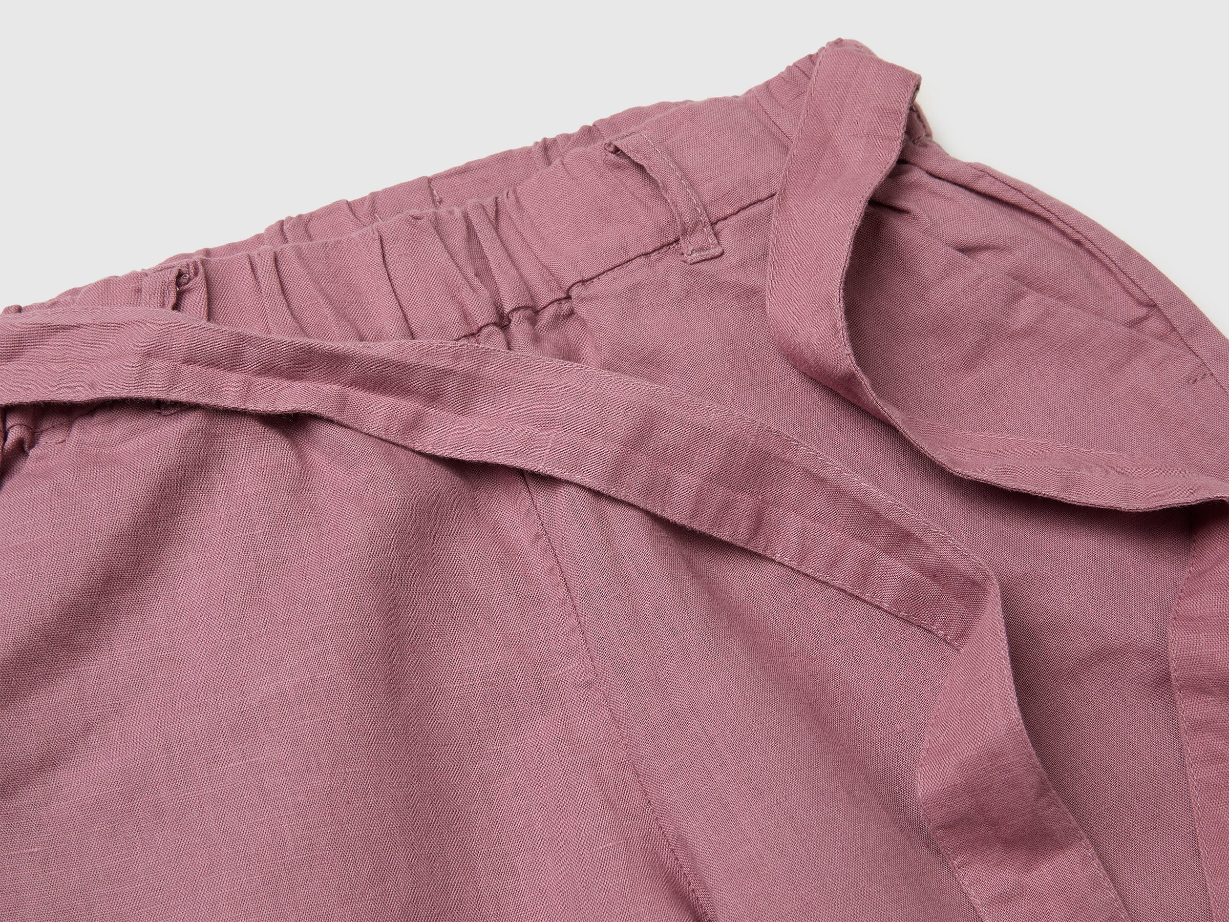 Pantalon en lin mélangé avec ceinture – Image 3