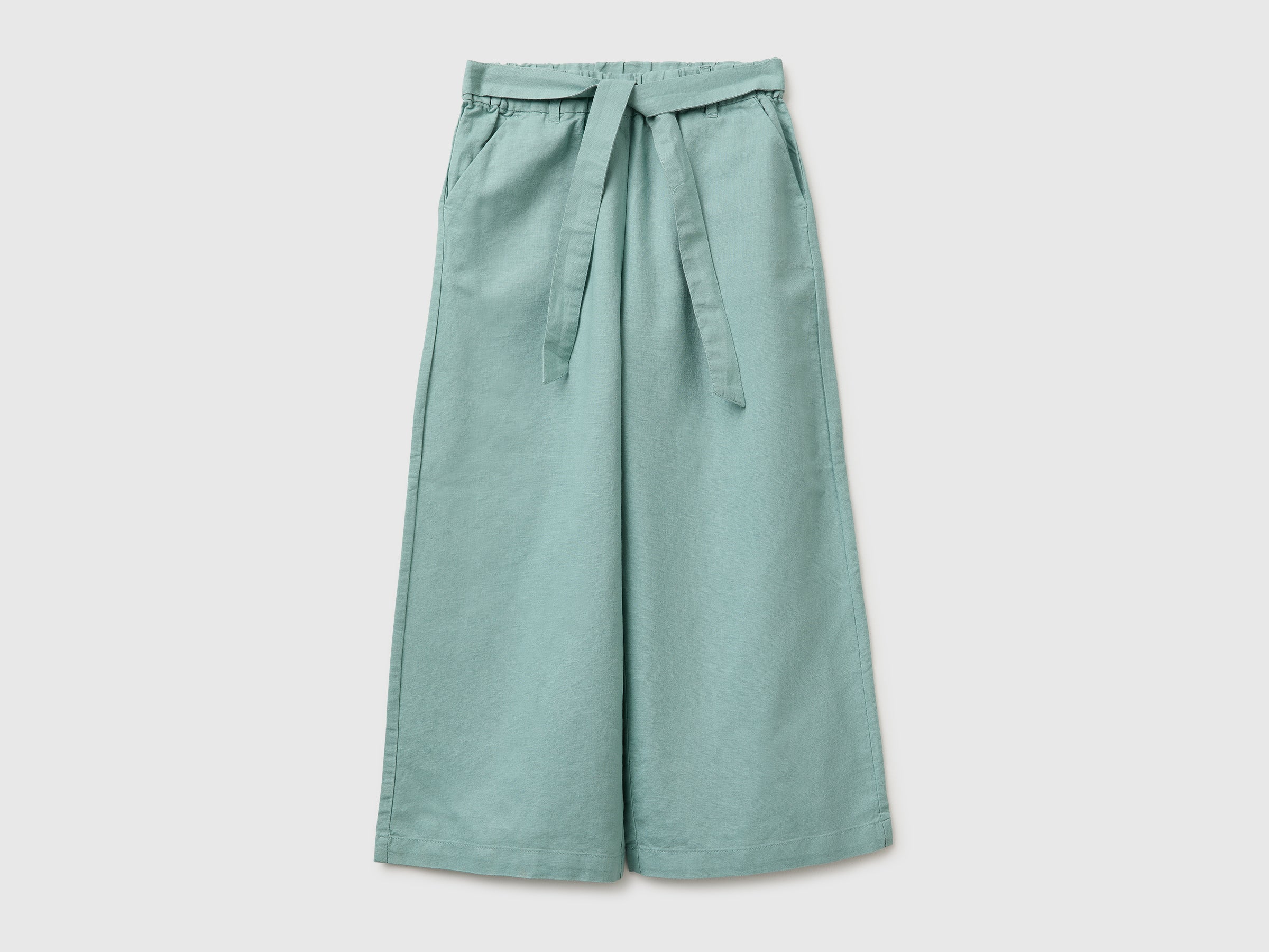 Pantalon en lin mélangé avec ceinture Pantalon en lin mélangé avec ceinture