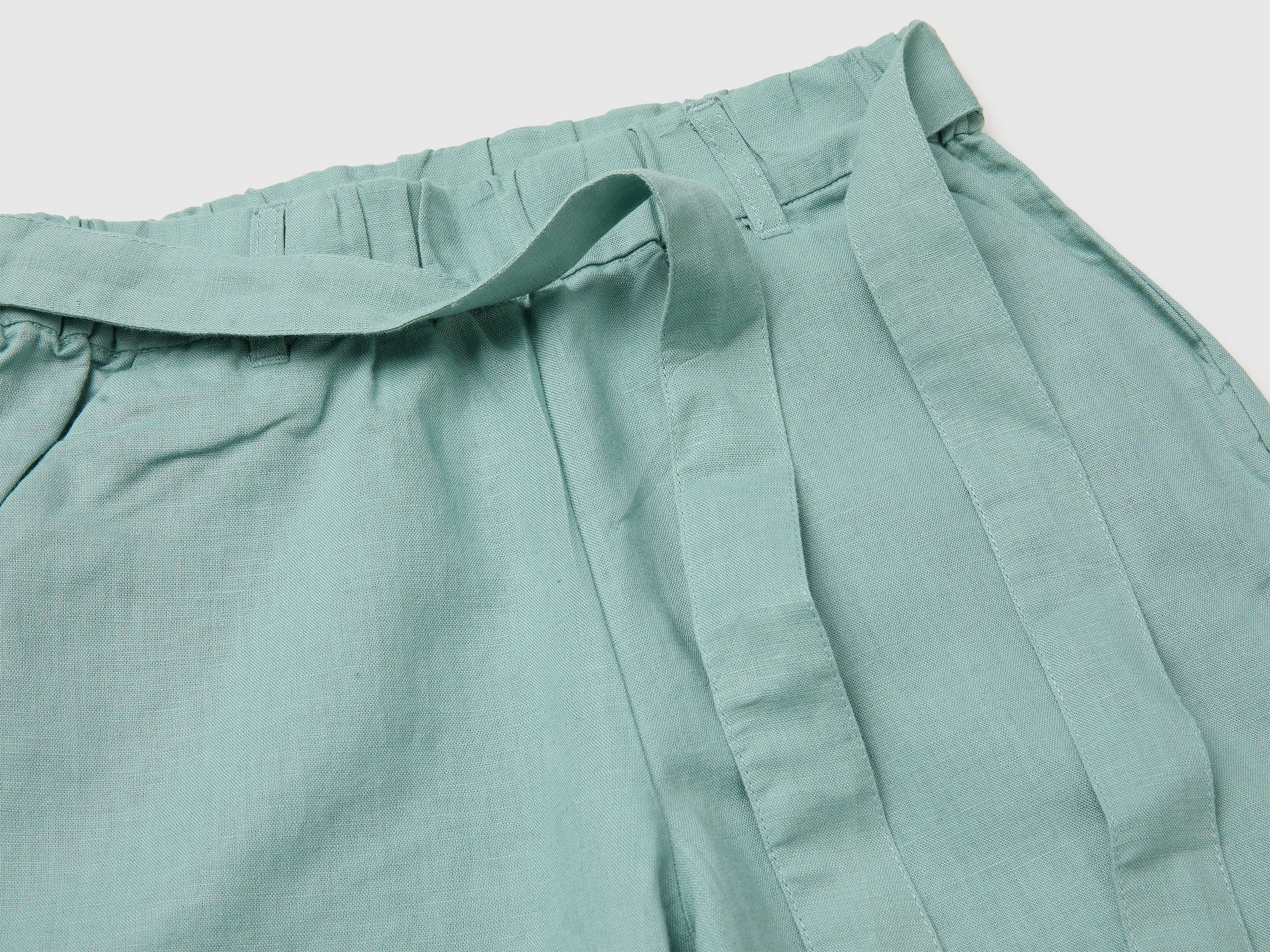 Pantalon en lin mélangé avec ceinture – Image 3