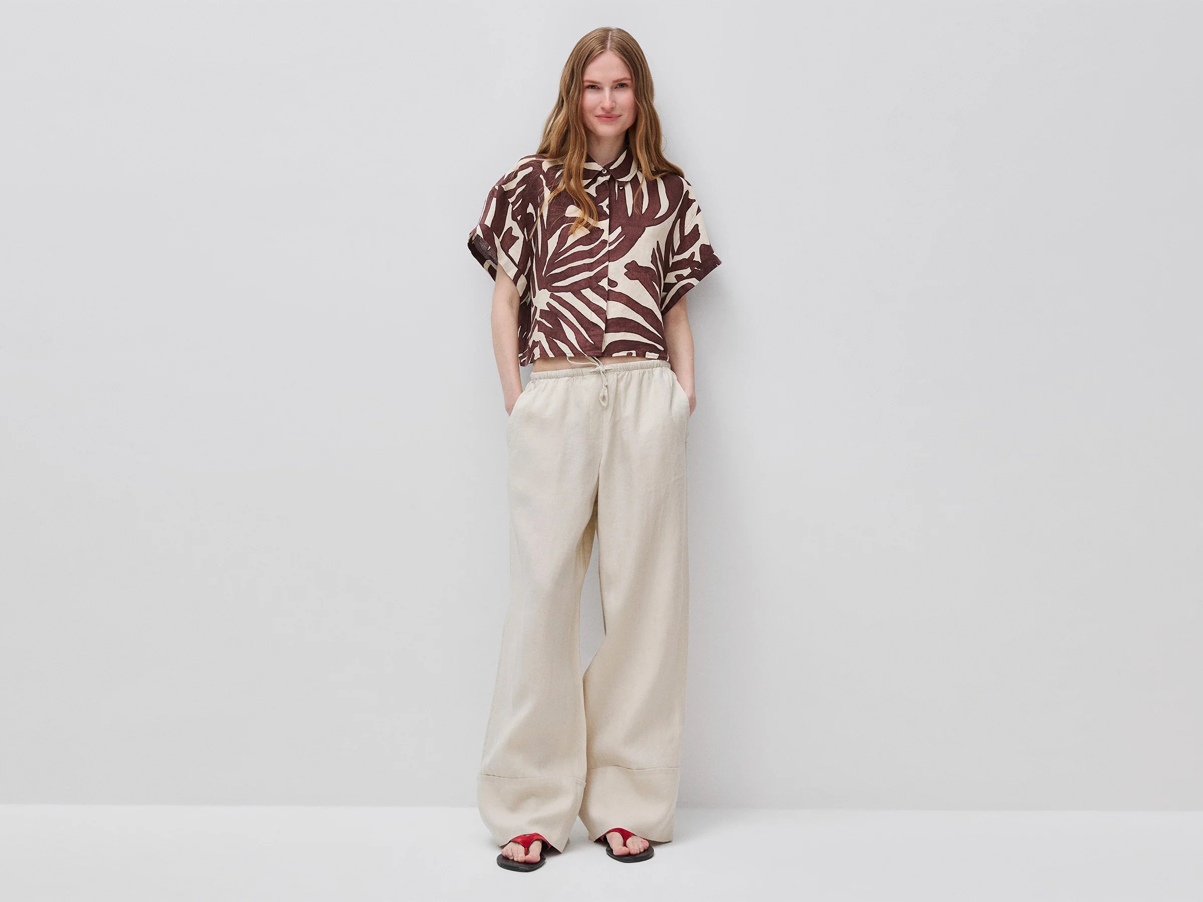 Blouse imprimée en pur lin Blouse imprimée en pur lin