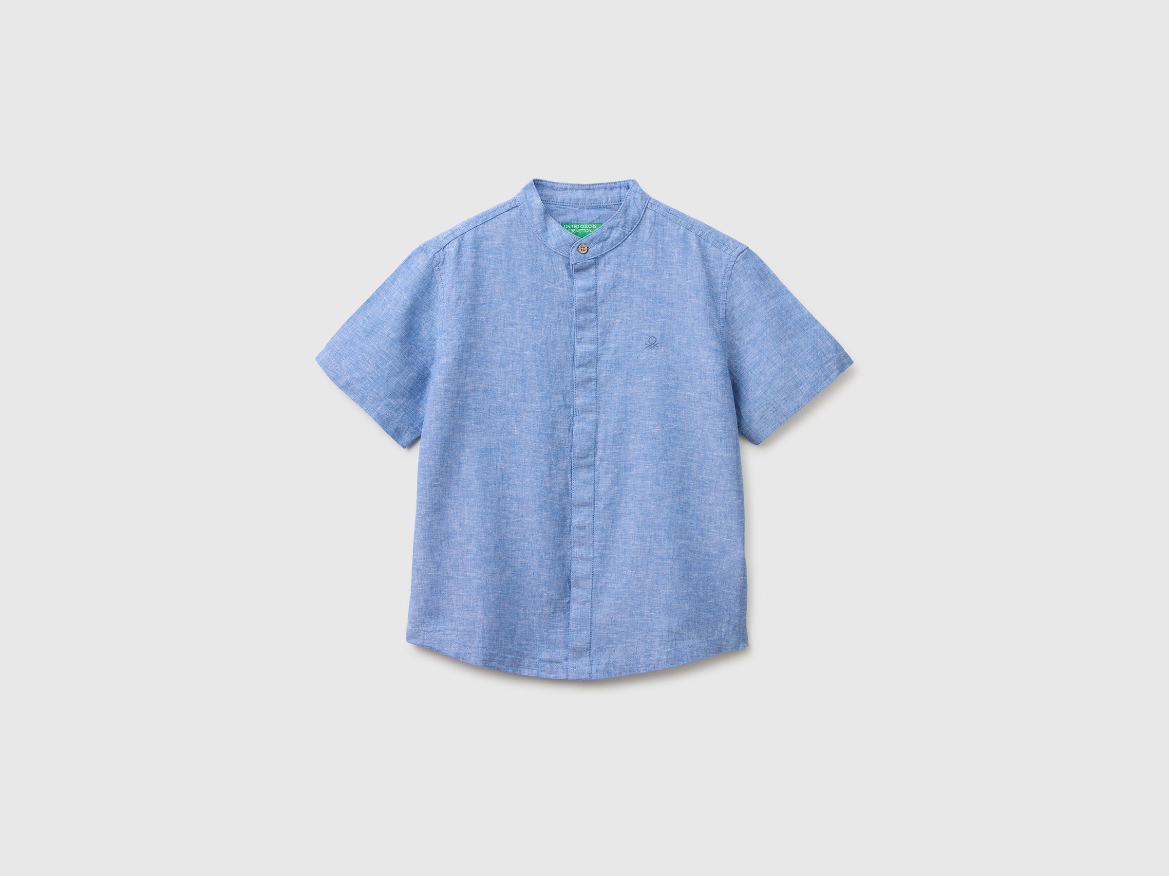 Chemise à manches courtes en lin mélangé Chemise à manches courtes en lin mélangé