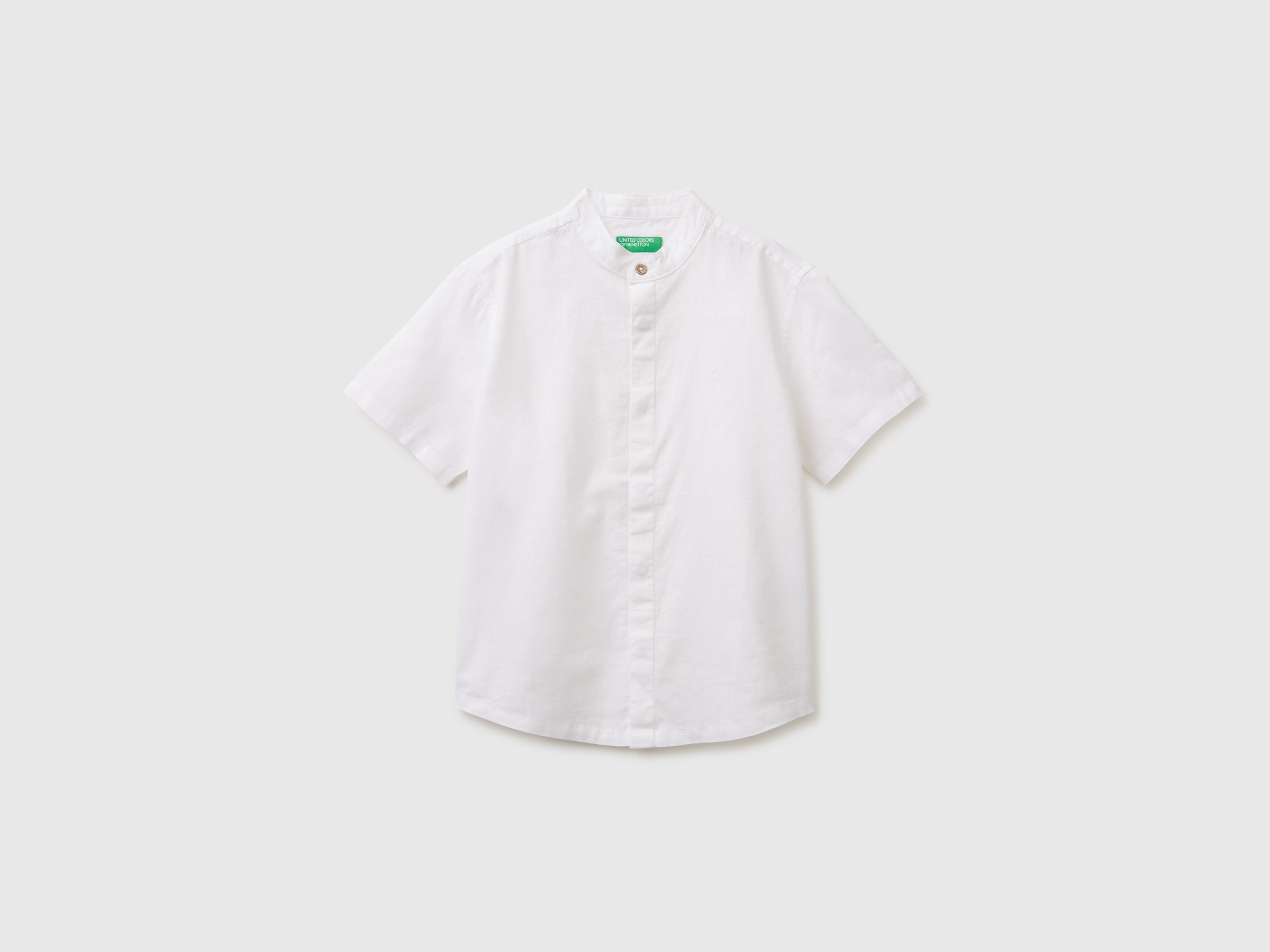 Chemise à manches courtes en lin mélangé Chemise à manches courtes en lin mélangé