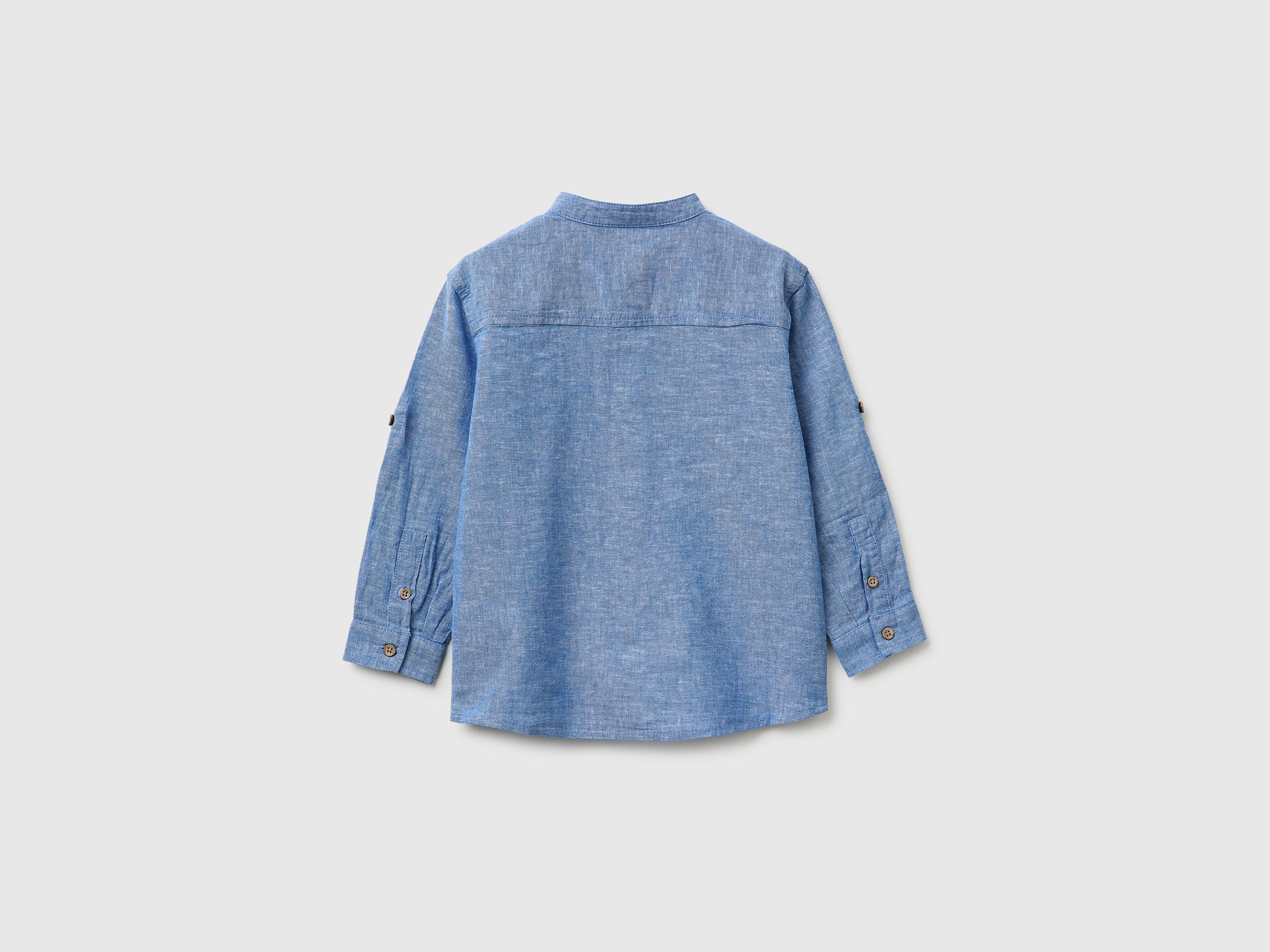 Chemise à col mandarin en lin mélangé – Image 2