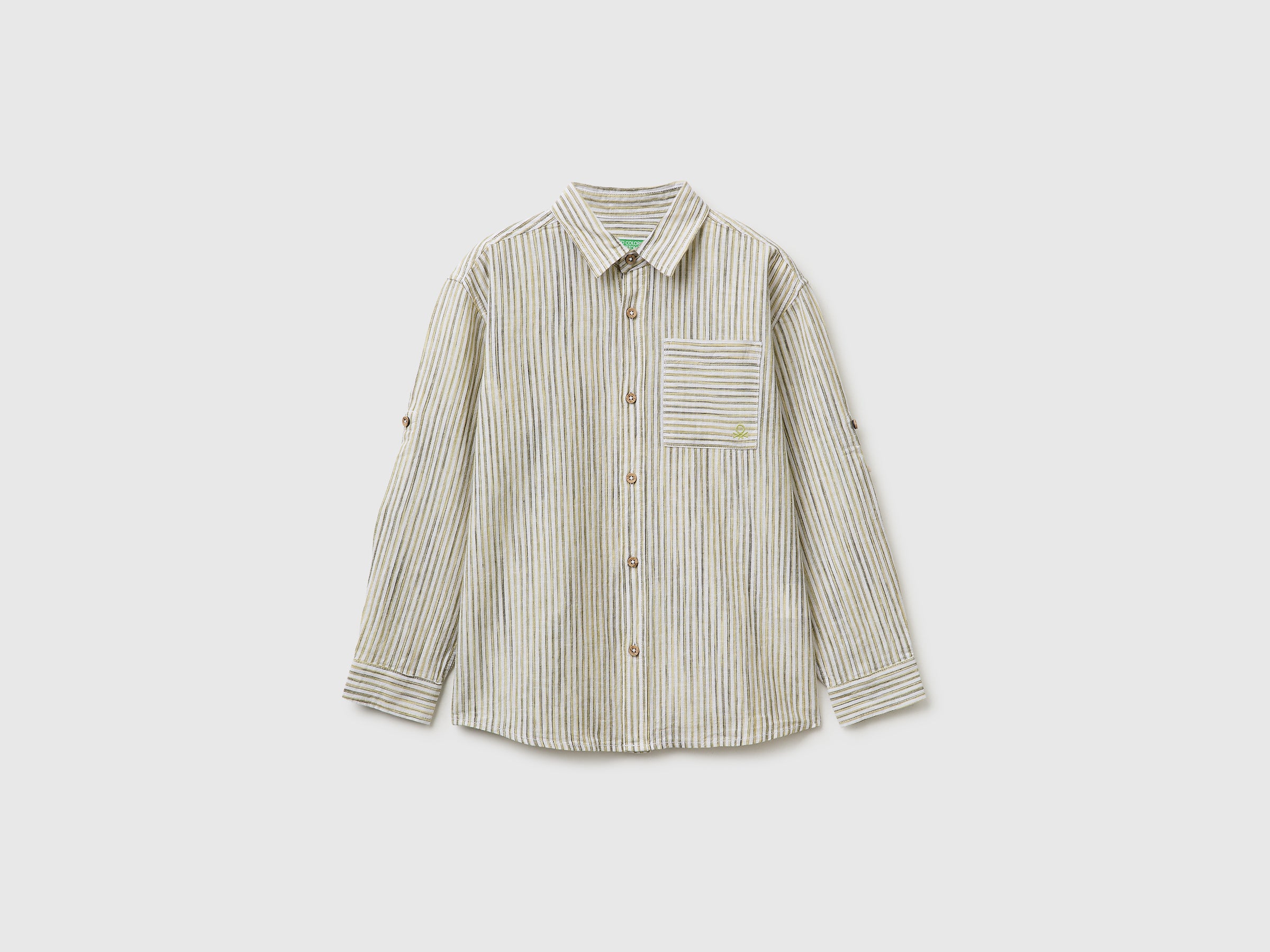 Chemise rayée en lin mélangé Chemise rayée en lin mélangé