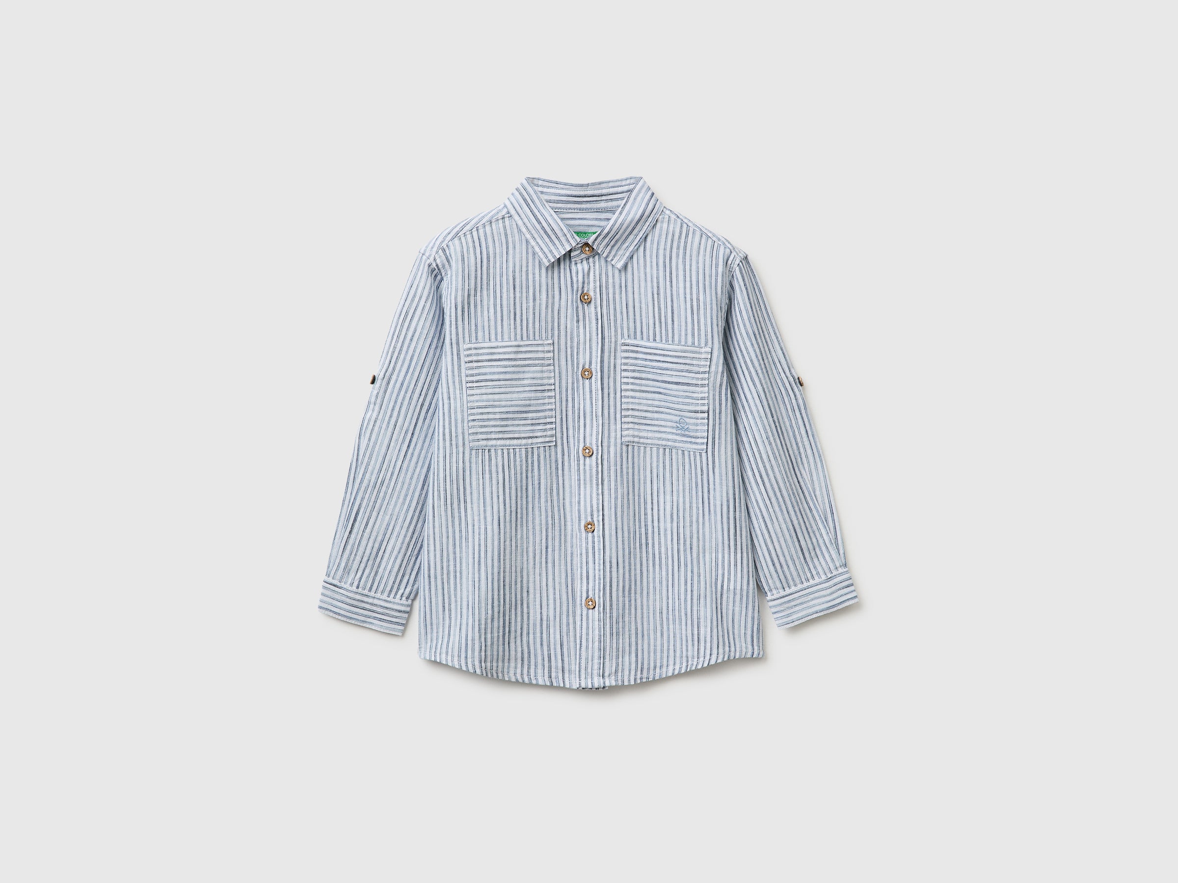 Chemise rayée en lin mélangé Chemise rayée en lin mélangé