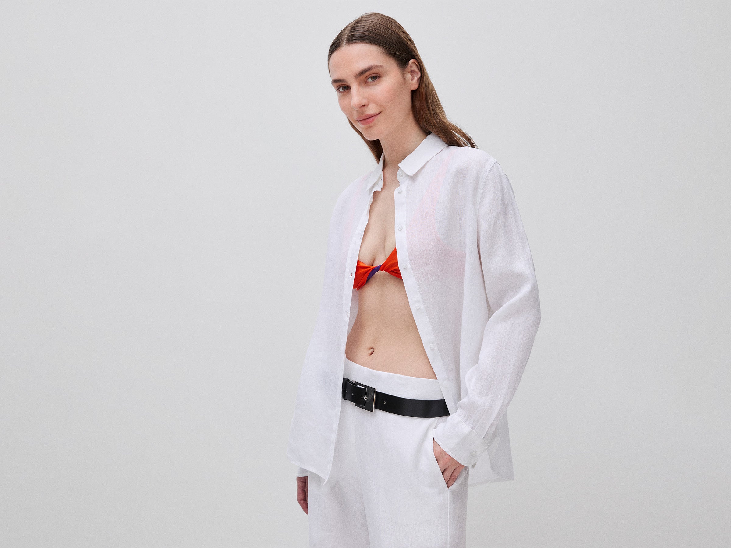 Chemise coupe classique en pur lin Chemise coupe classique en pur lin