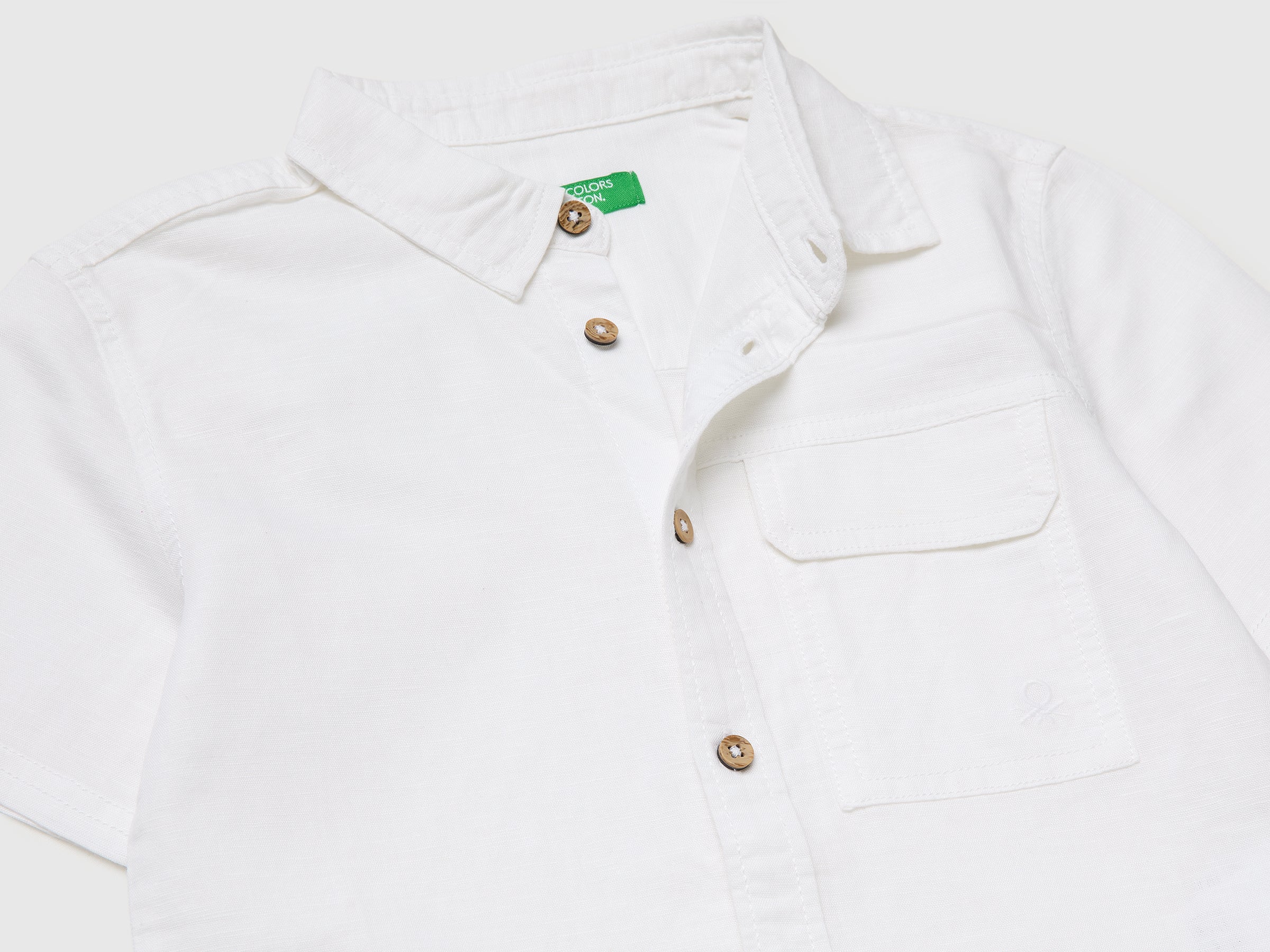 Chemise à manches courtes en lin mélangé – Image 3