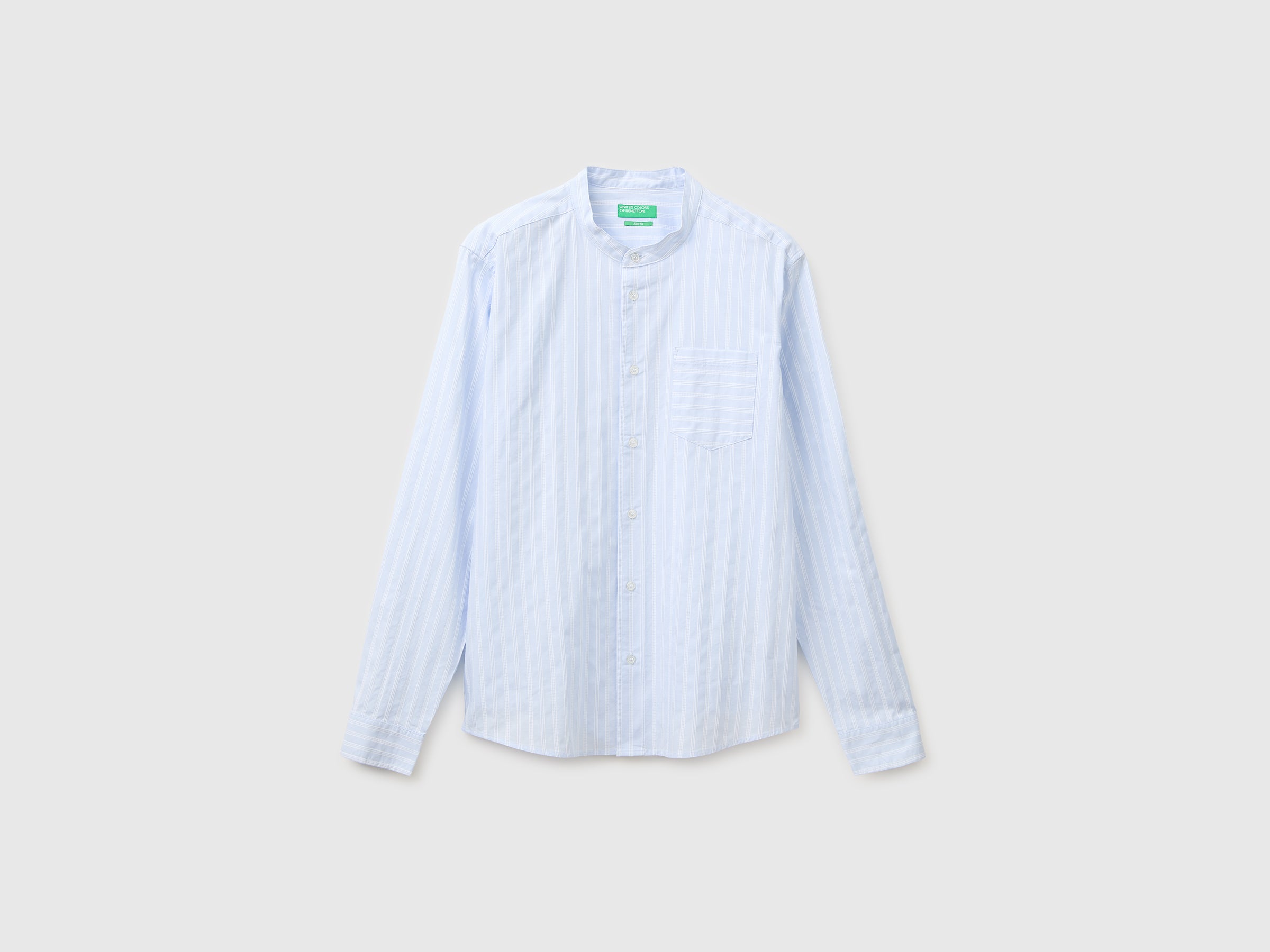 Chemise rayée à col mandarin Chemise rayée à col mandarin