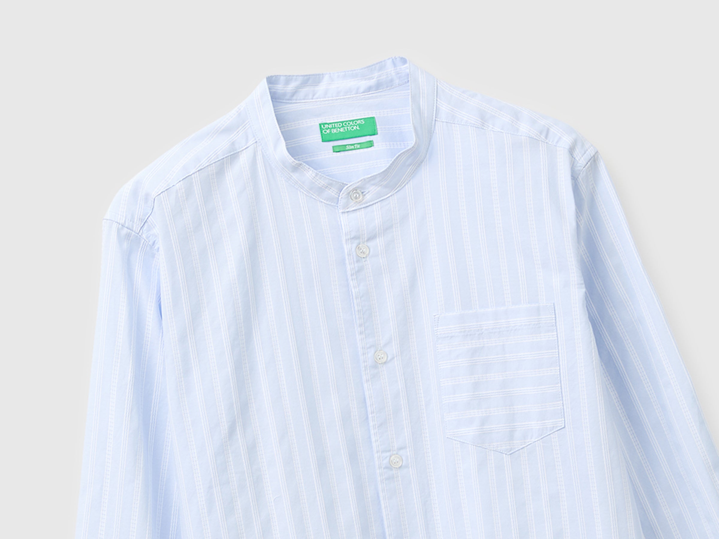Chemise rayée à col mandarin – Image 3