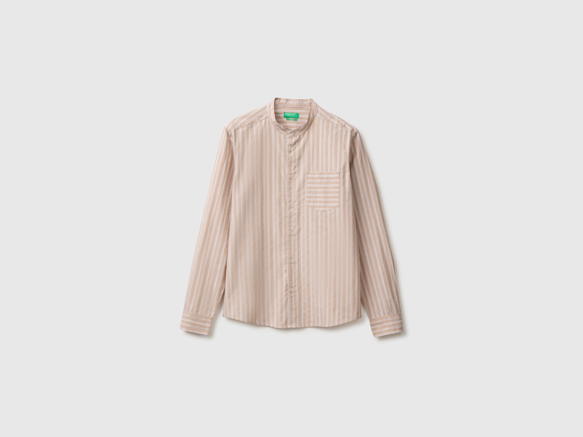Chemise rayée à col mandarin Chemise rayée à col mandarin