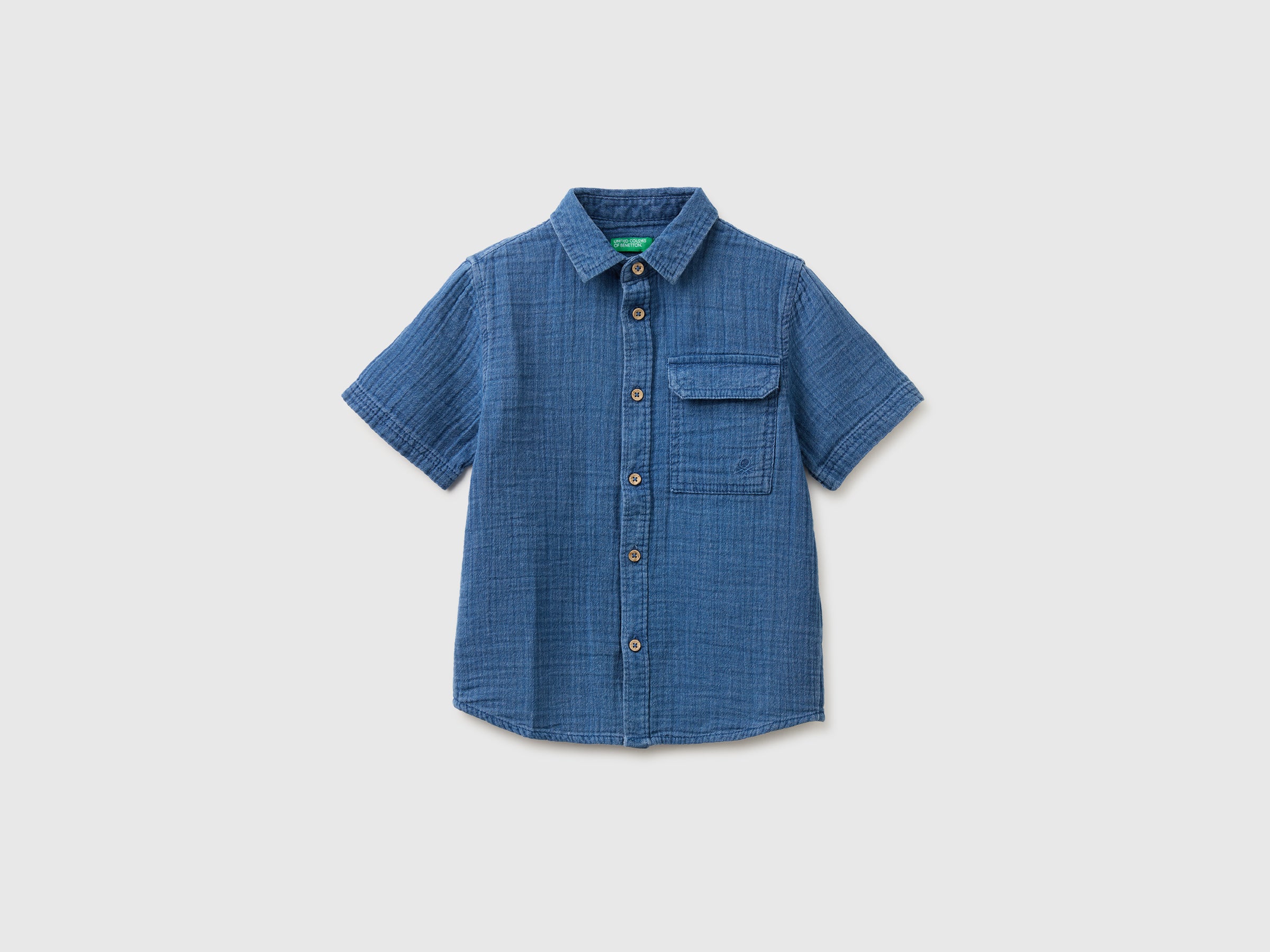 Chemise à manches courtes en gaze légère Chemise à manches courtes en gaze légère