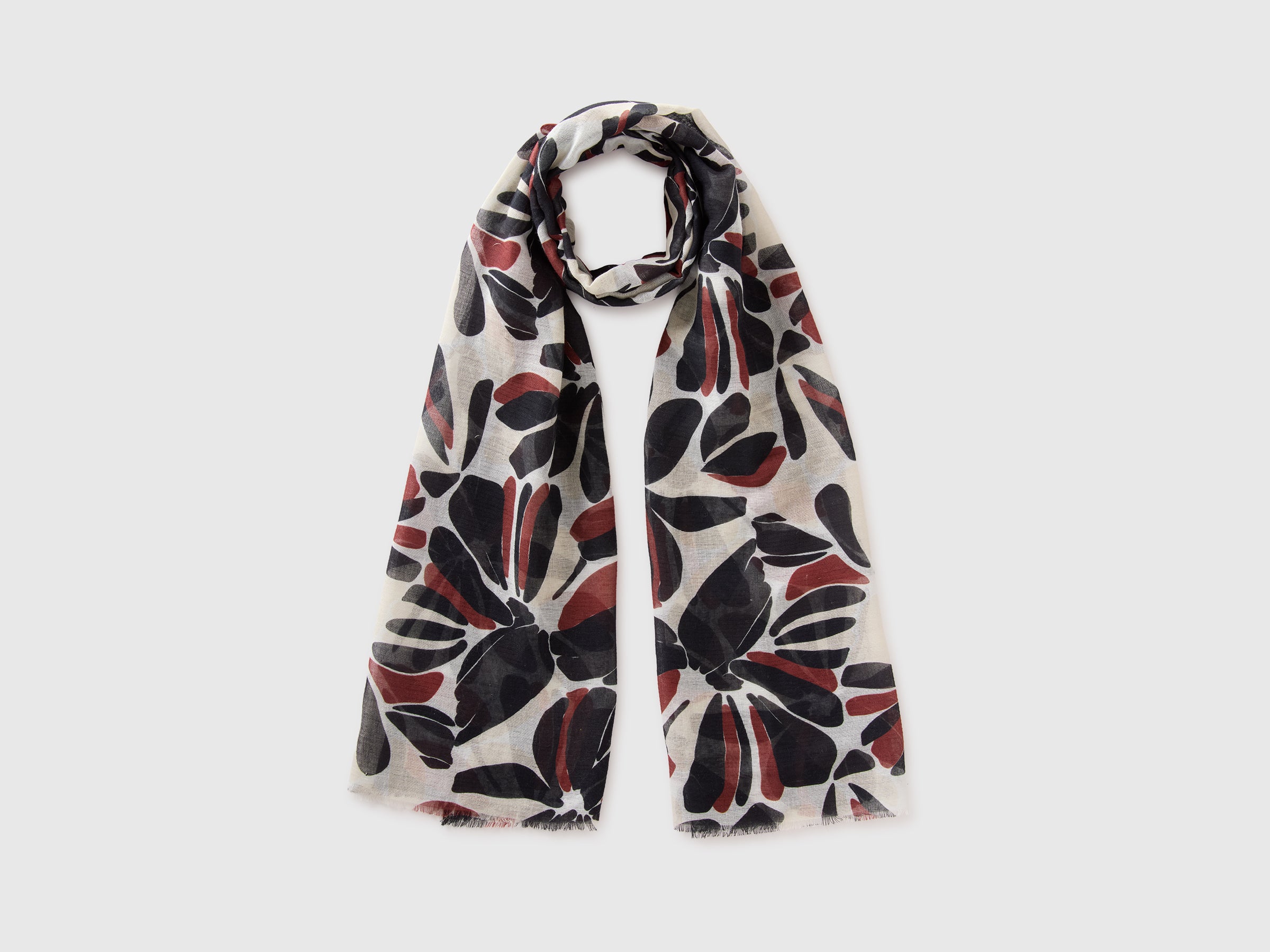 Écharpe en lin mélangé à motif floral Écharpe en lin mélangé à motif floral