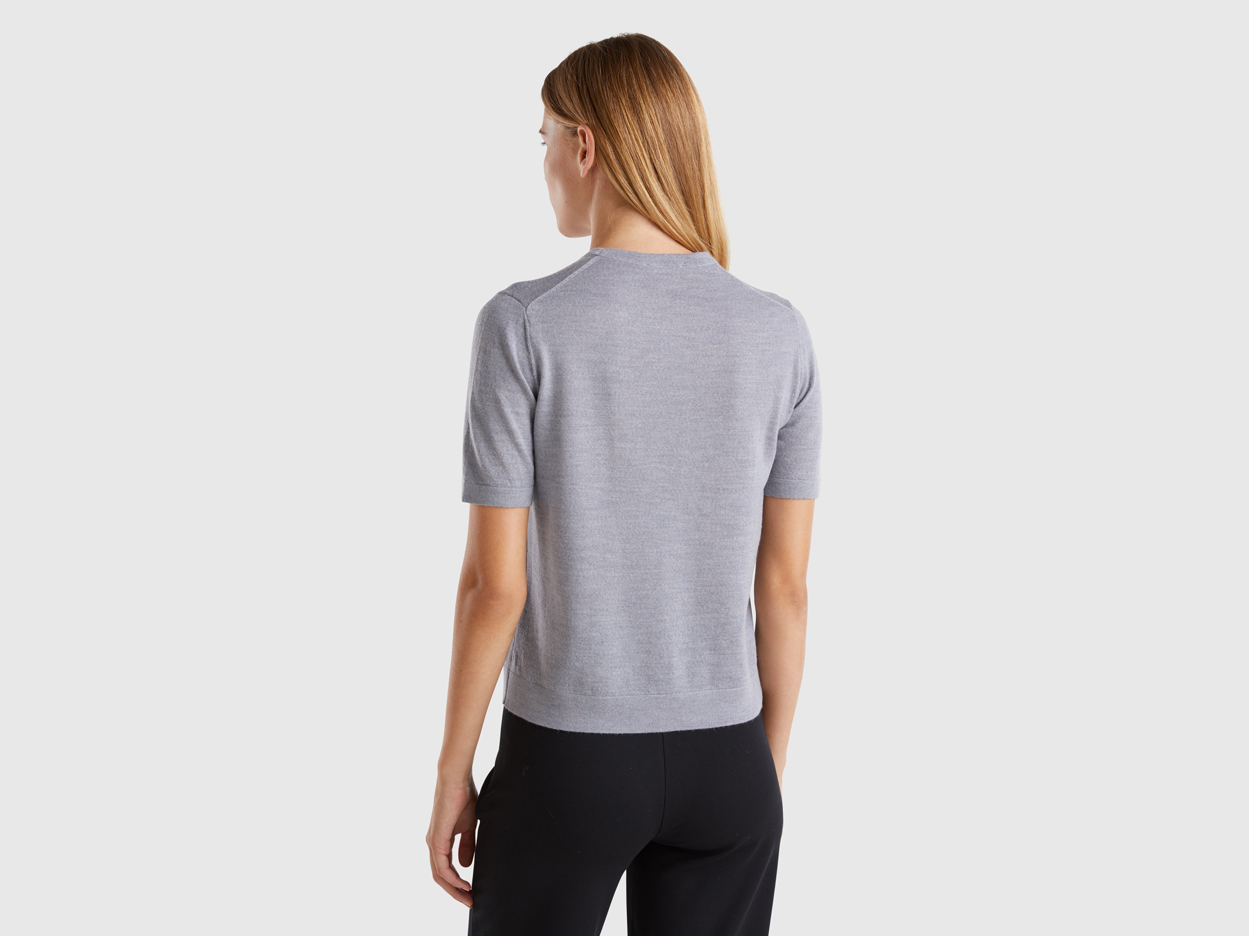 Pull manches courtes en pure laine mérinos – Image 2