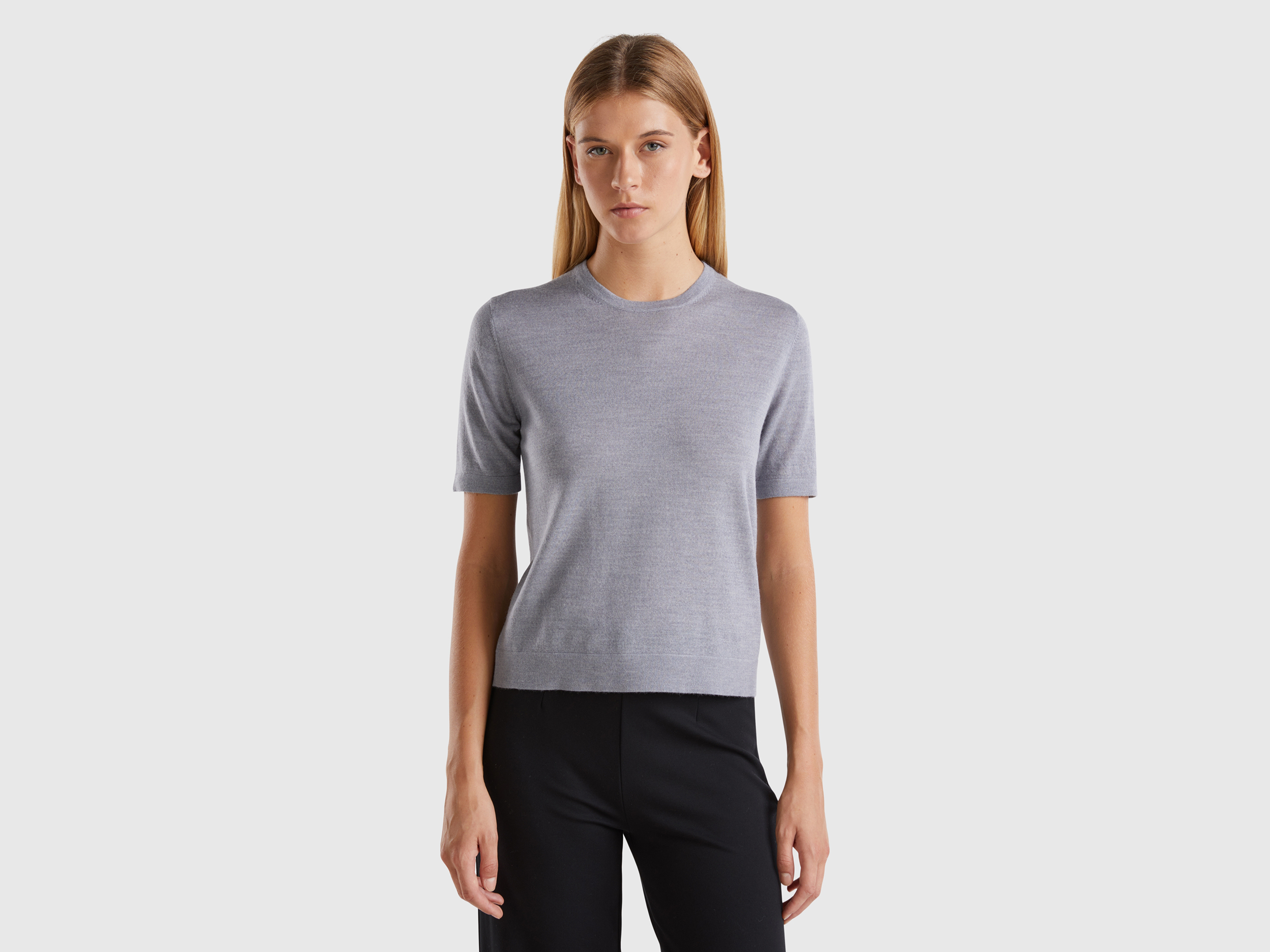 Pull manches courtes en pure laine mérinos Pull manches courtes en pure laine mérinos