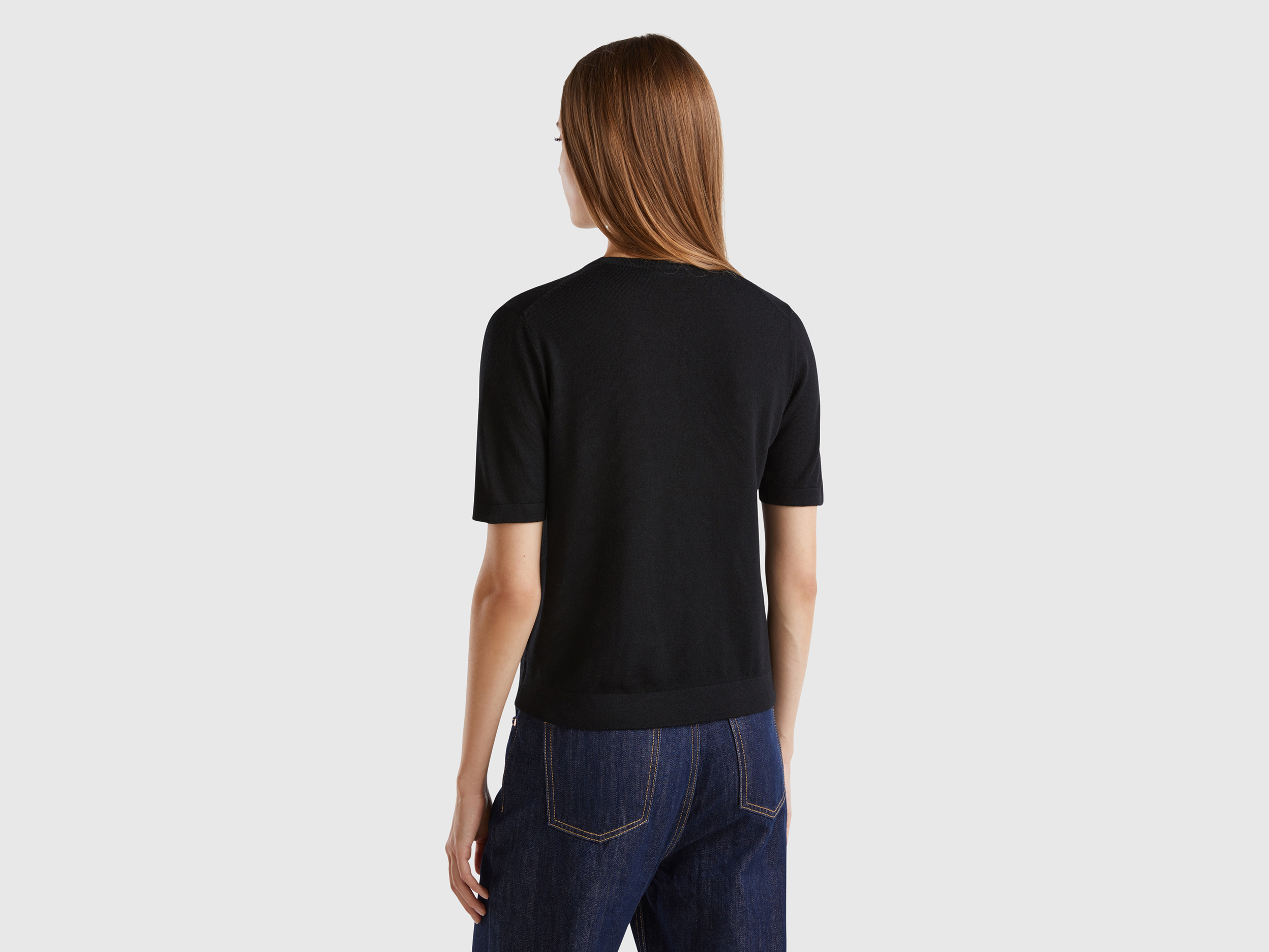 Pull manches courtes en pure laine mérinos – Image 2