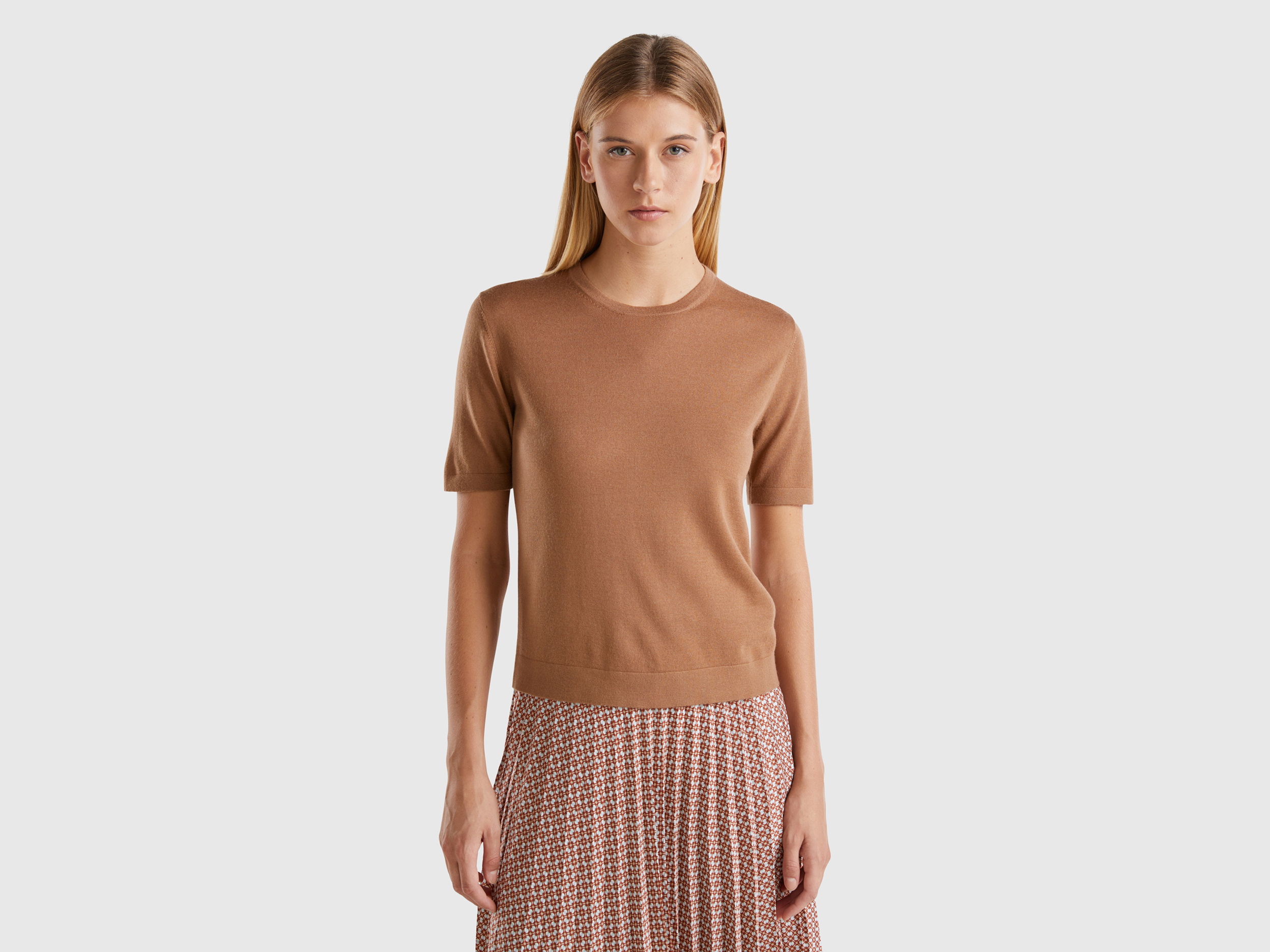 Pull manches courtes en pure laine mérinos Pull manches courtes en pure laine mérinos