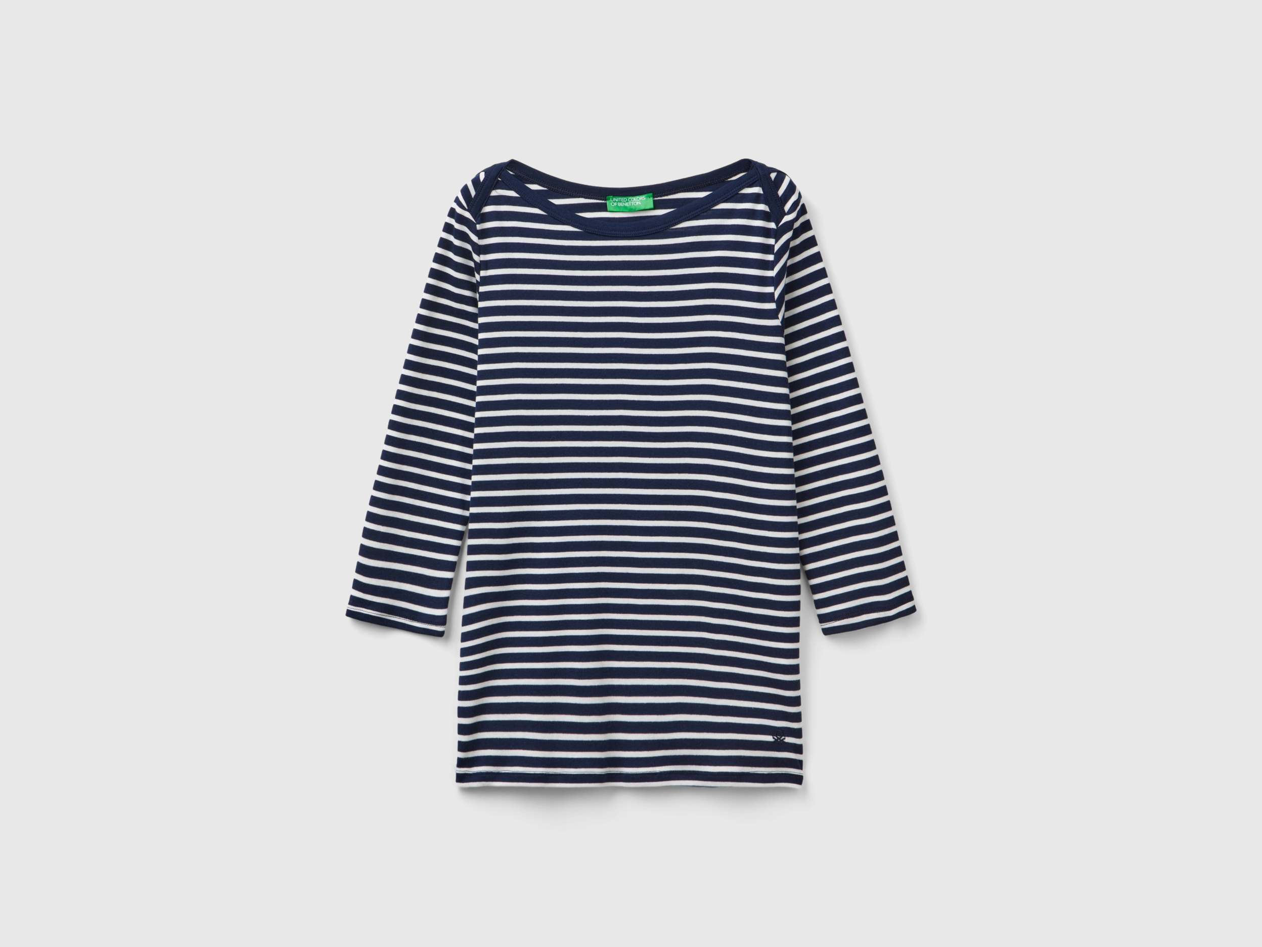 T-shirt rayé manches 3/4 en pur coton – Image 3