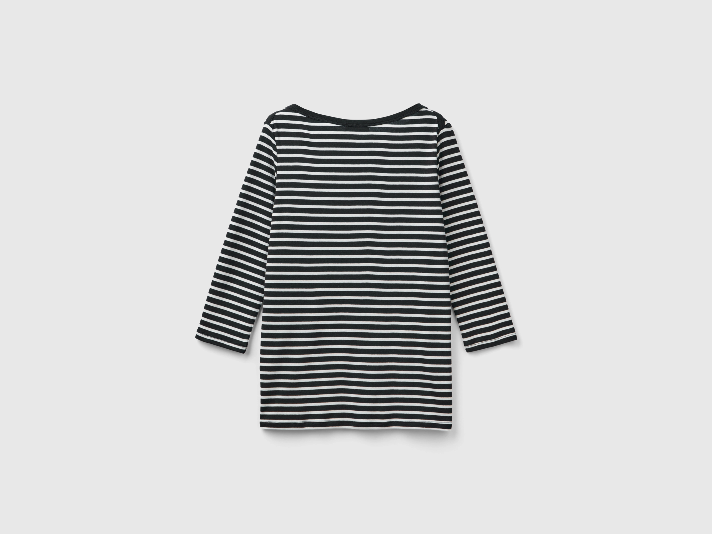 T-shirt rayé manches 3/4 en pur coton – Image 4