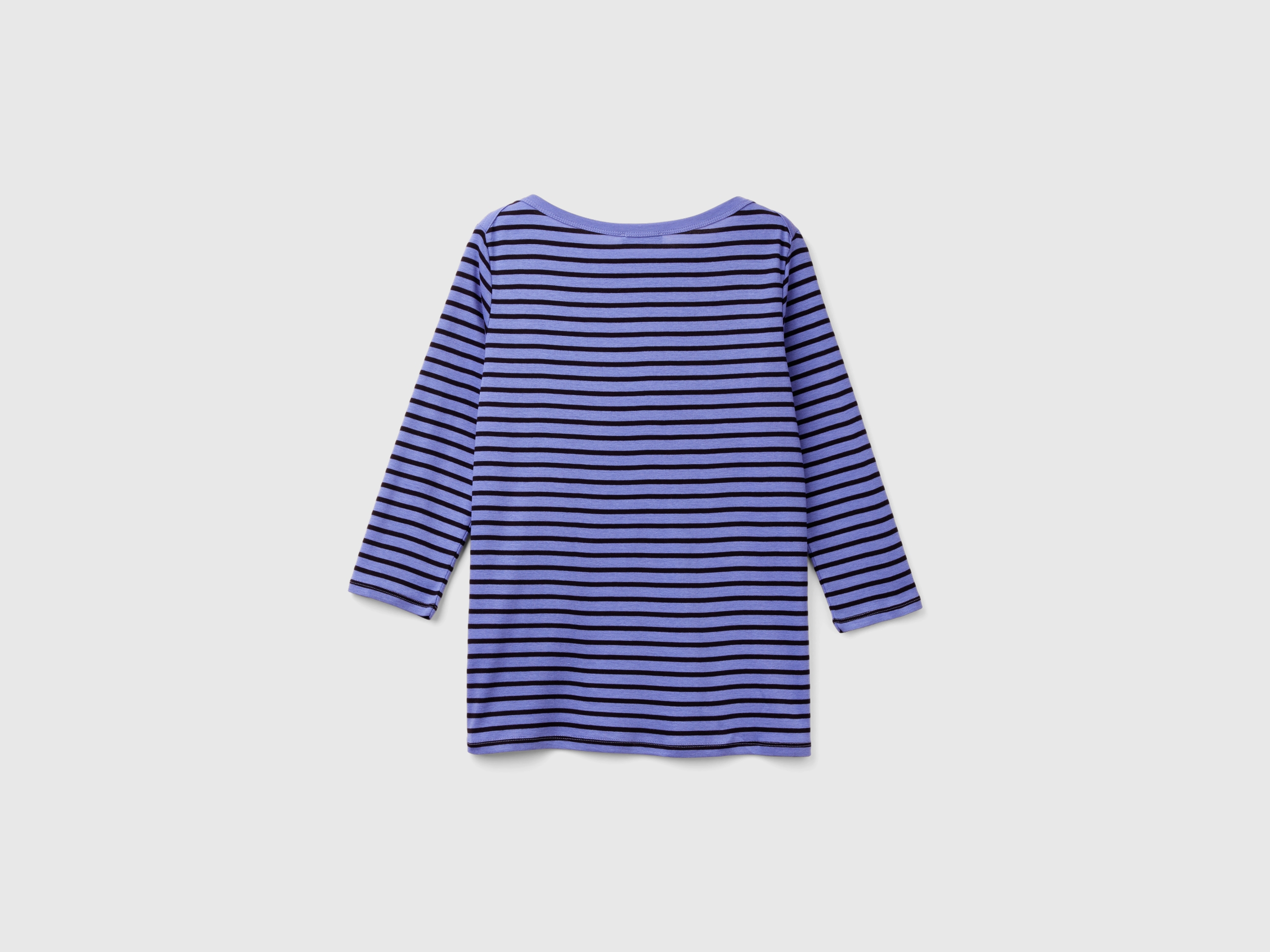 T-shirt rayé manches 3/4 en pur coton – Image 4