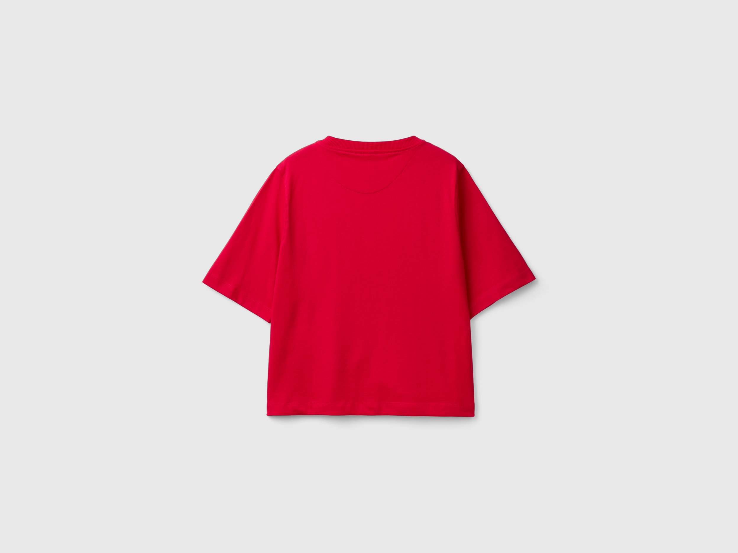 T-shirt coupe boxy 100 % coton en jersey, col rond côtelé. – Image 4