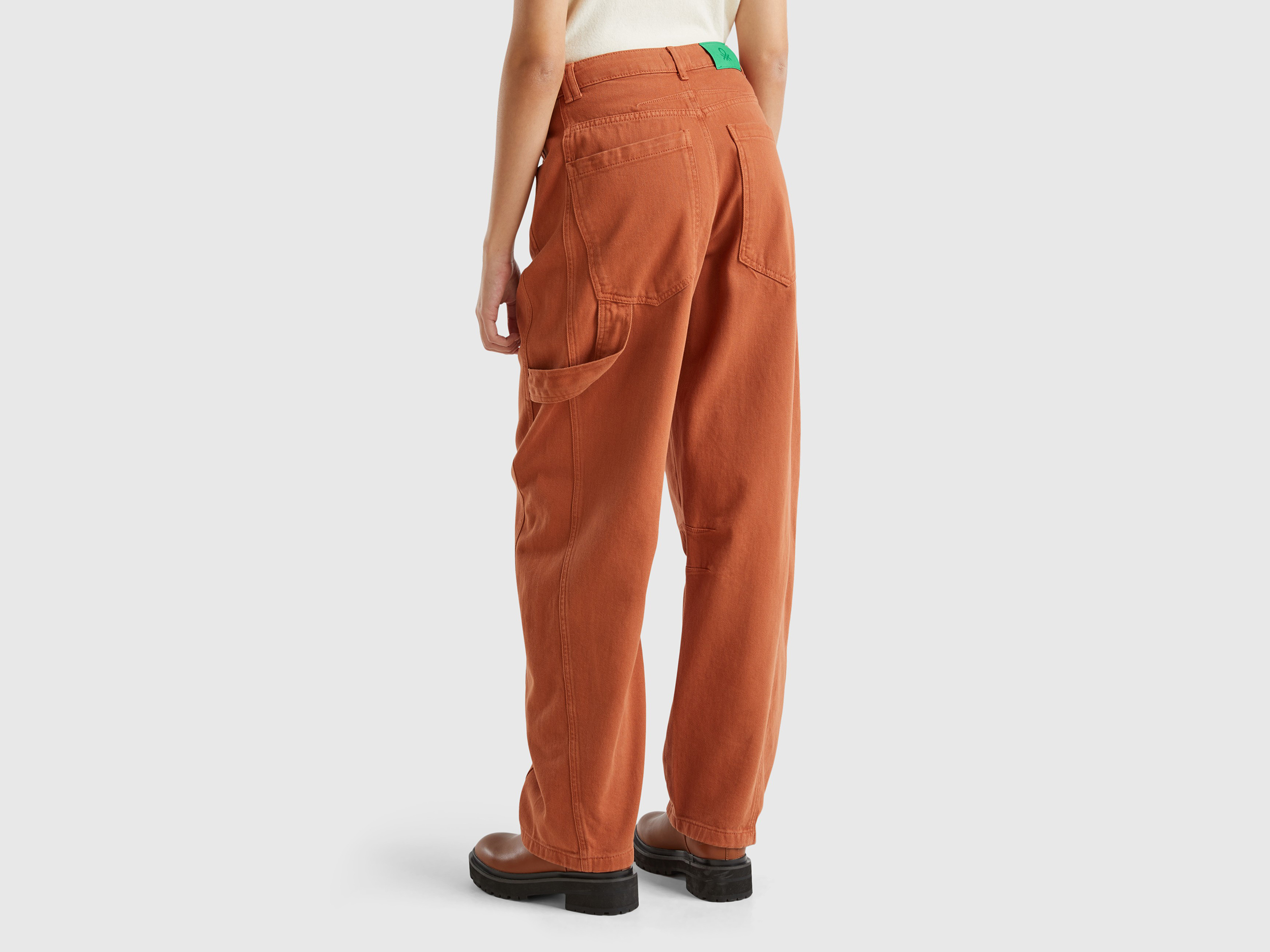 Pantalon large 100 % coton avec détails logo. – Image 2
