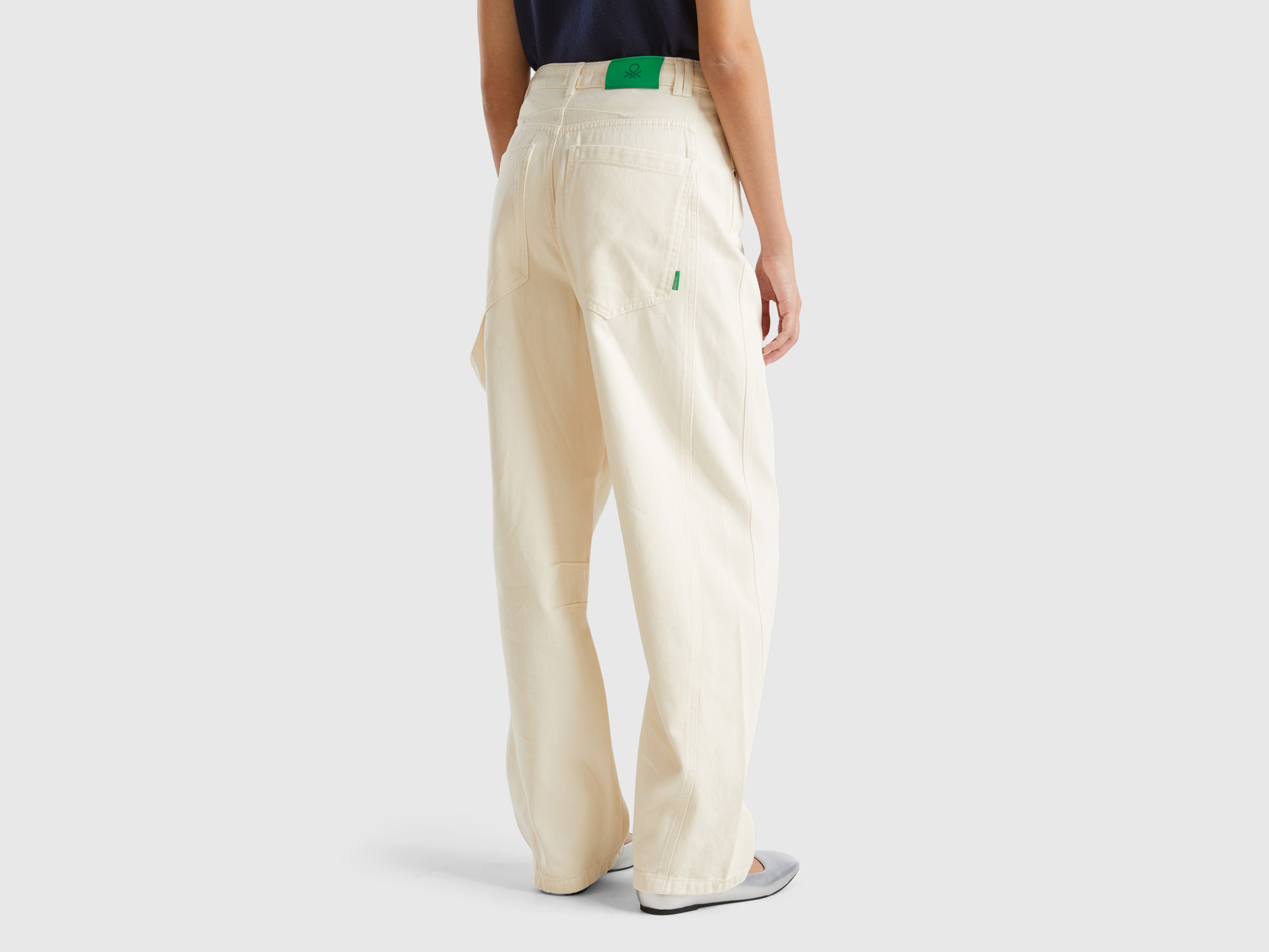 Pantalon large 100 % coton avec détails logo. – Image 2