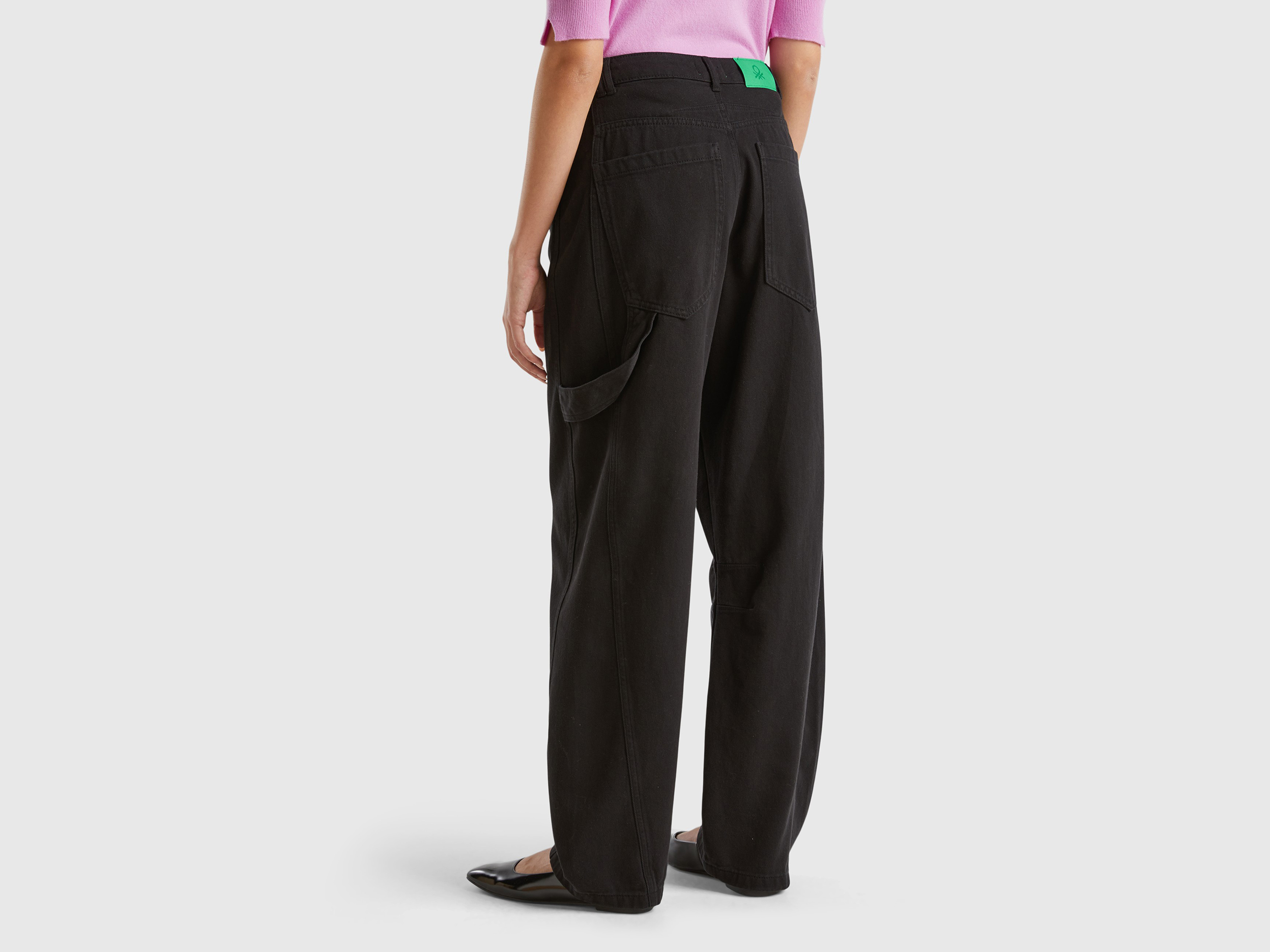 Pantalon large 100 % coton avec détails logo. – Image 2