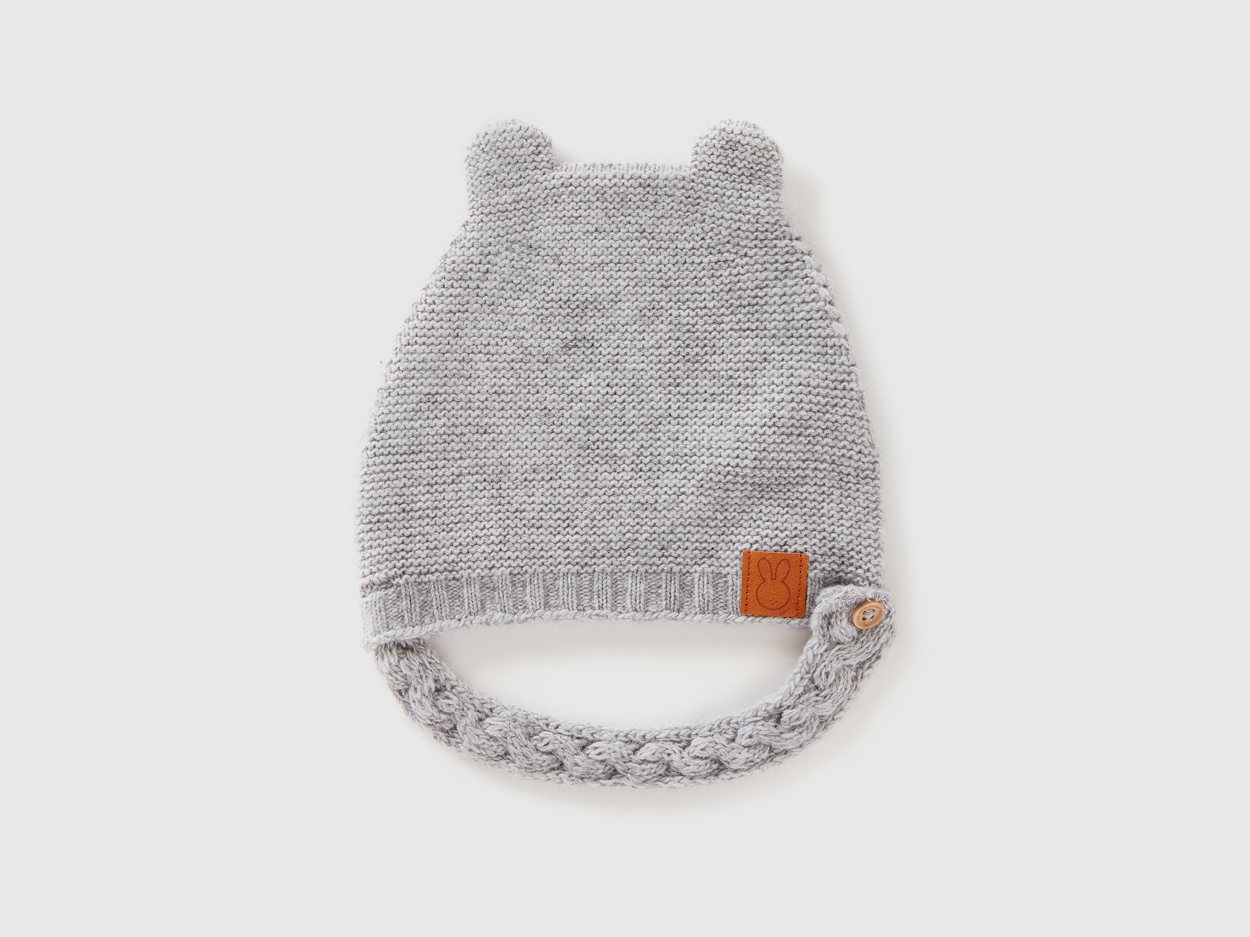 Casquette avec appliqué oreilles en mélange laine recyclée Casquette avec appliqué oreilles en mélange laine recyclée