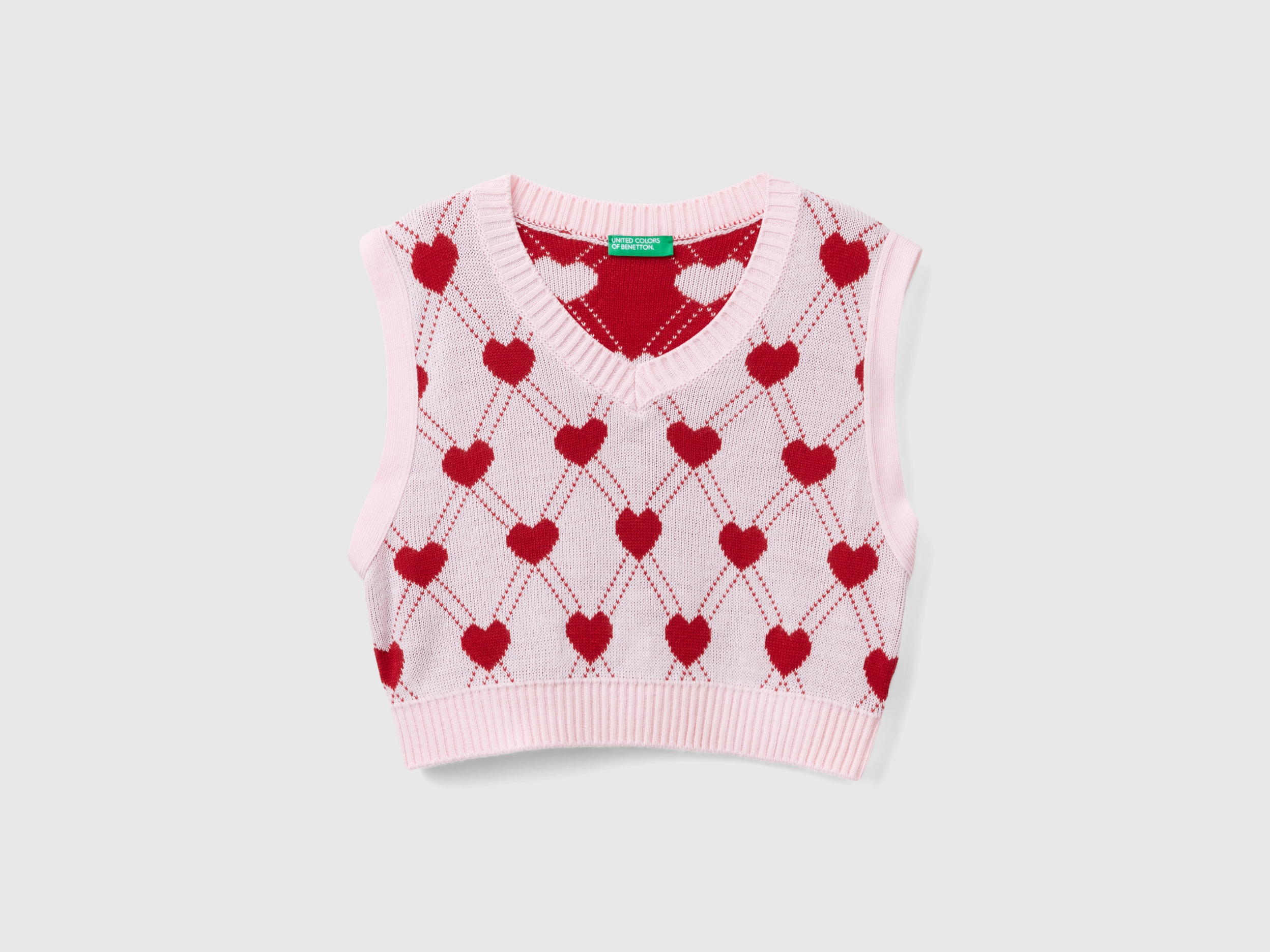 Gilet court avec motif cœur Gilet court avec motif cœur