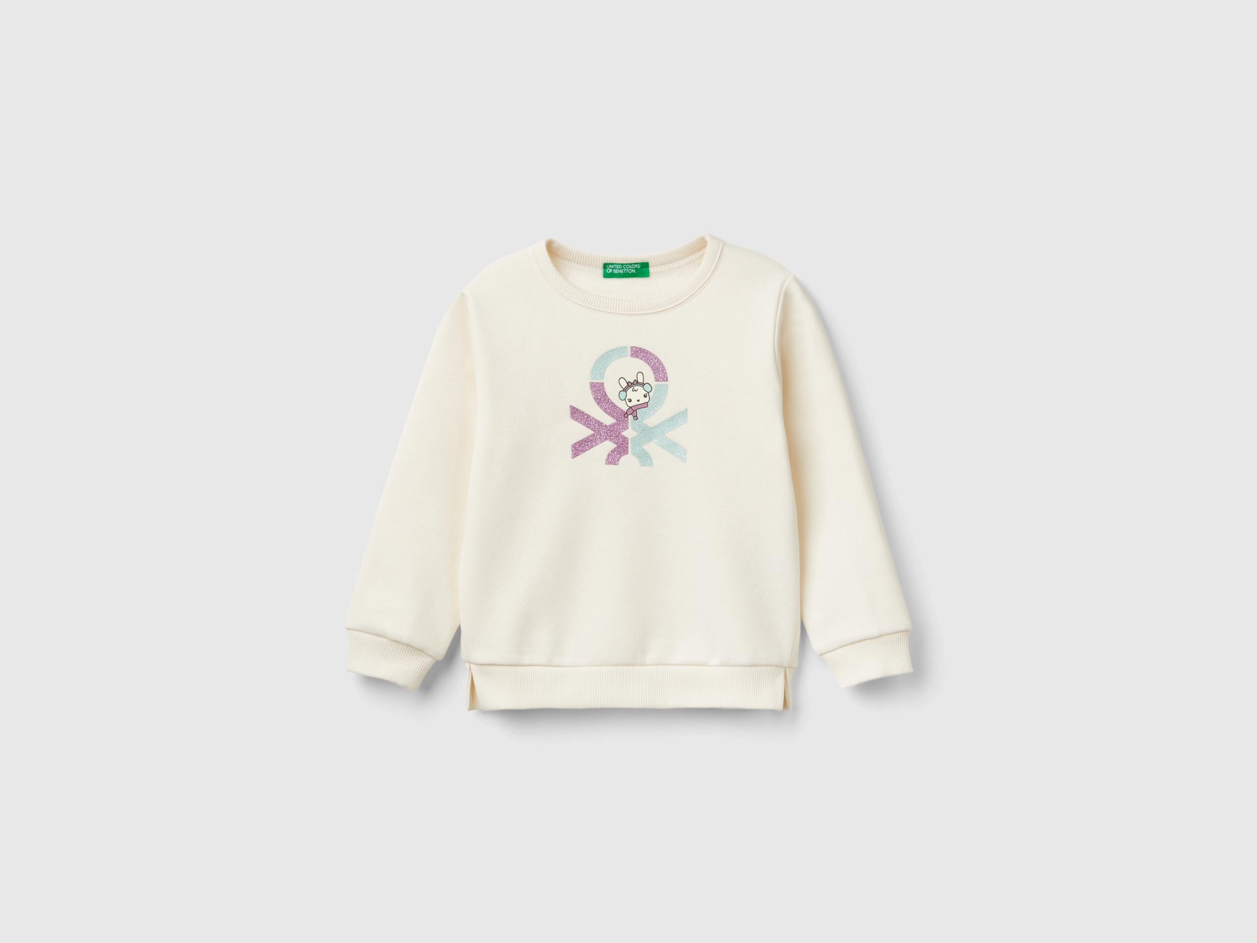 Sweat-shirt brossé avec impression pailletée Sweat-shirt brossé avec impression pailletée