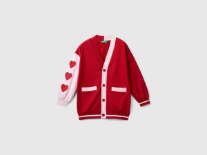 Cardigan en polaire avec patch cœur Cardigan en polaire avec patch cœur
