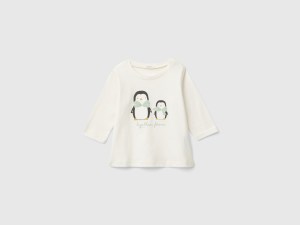 T-shirt manches longues imprimé gonflant T-shirt manches longues imprimé gonflant