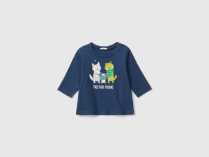T-shirt manches longues imprimé gonflant T-shirt manches longues imprimé gonflant
