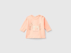 T-shirt manches longues imprimé avec boutons T-shirt manches longues imprimé avec boutons