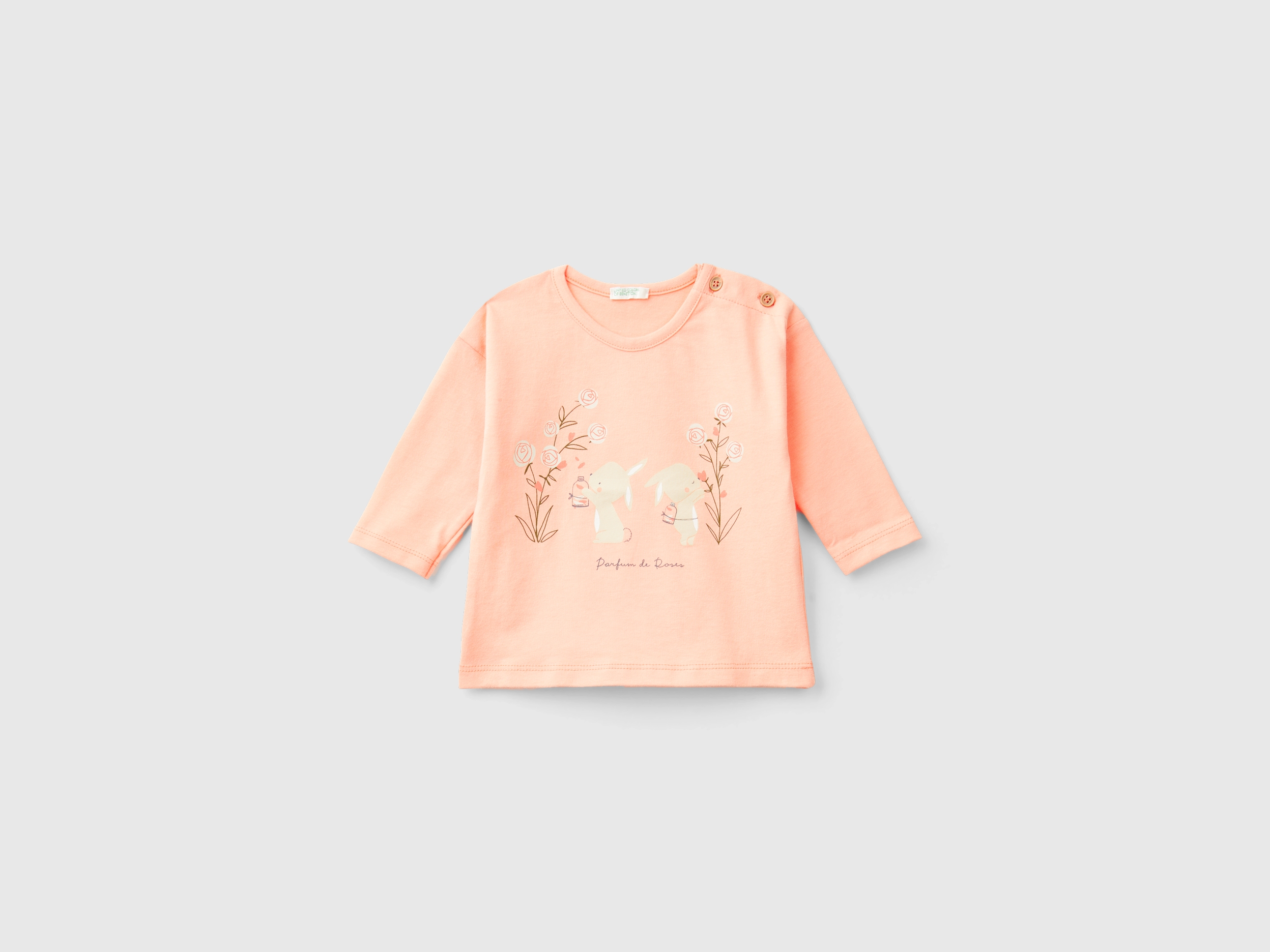 T-shirt manches longues imprimé avec boutons T-shirt manches longues imprimé avec boutons