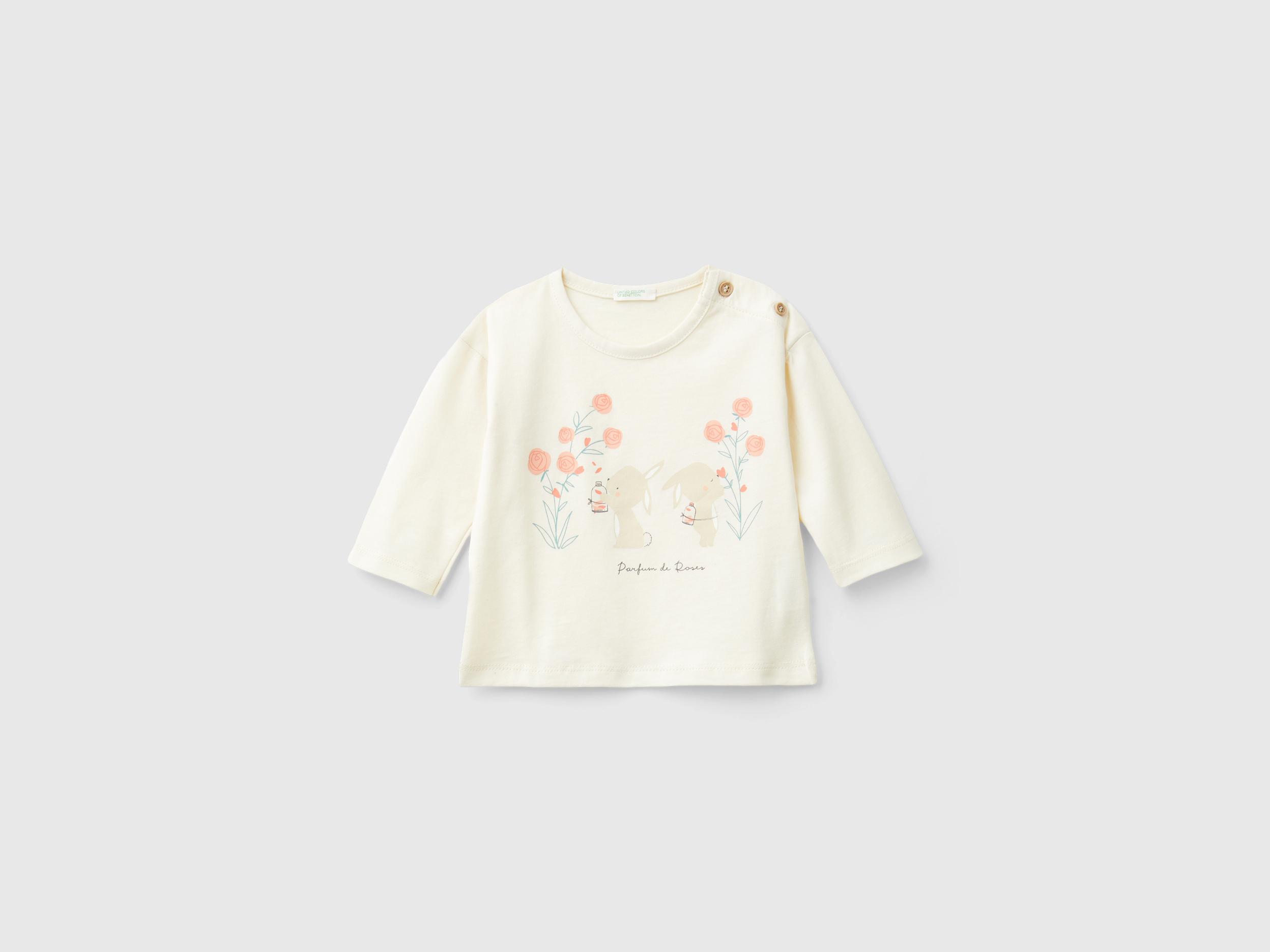 T-shirt manches longues imprimé avec boutons T-shirt manches longues imprimé avec boutons