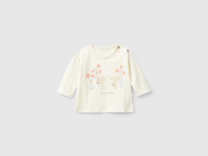 T-shirt manches longues imprimé avec boutons T-shirt manches longues imprimé avec boutons
