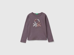 T-shirt chaud en coton biologique avec sequins T-shirt chaud en coton biologique avec sequins