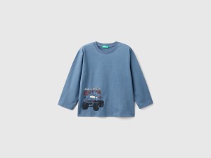 T-shirt manches longues imprimé col rond T-shirt manches longues imprimé col rond