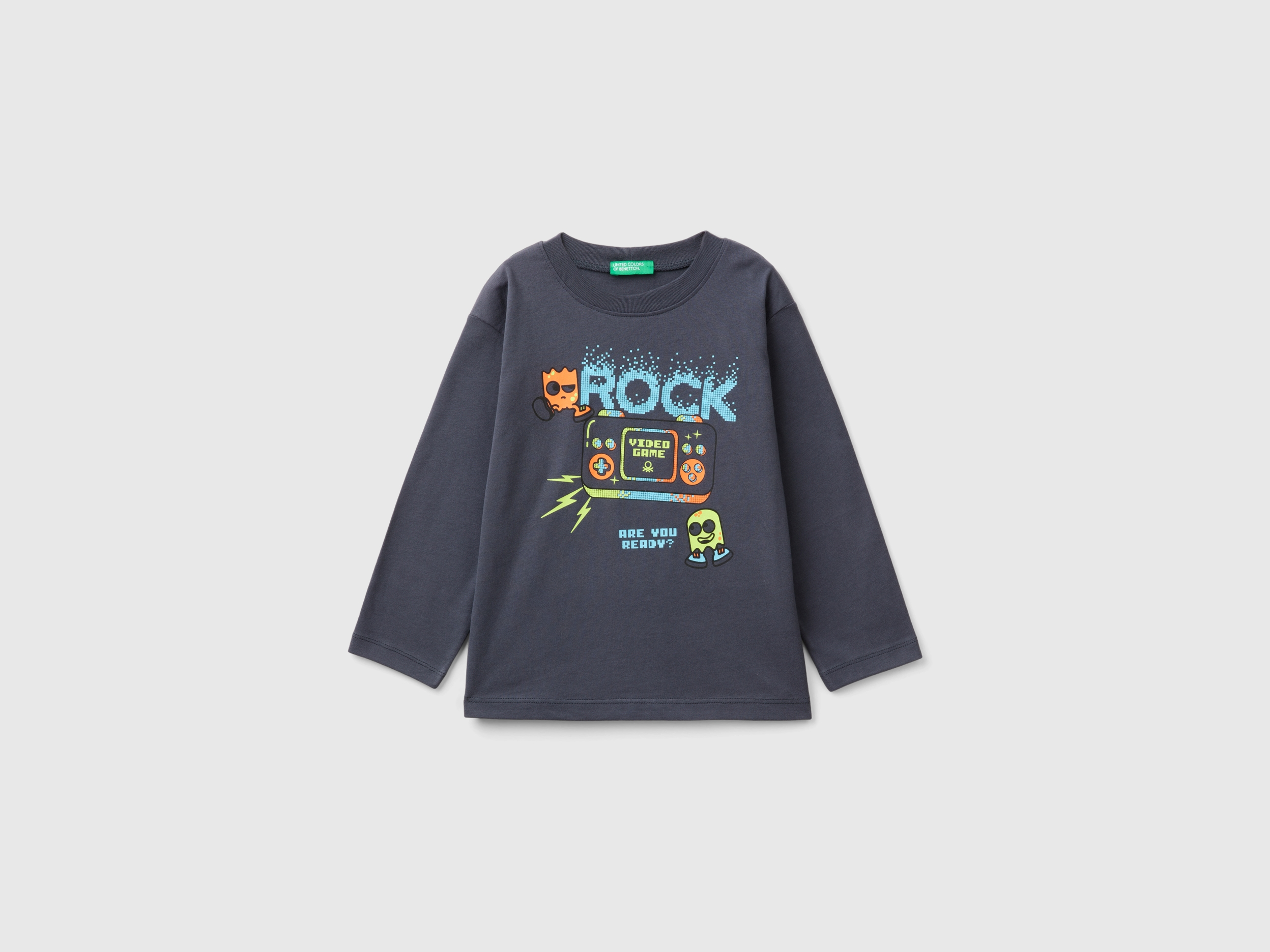 T-shirt manches longues imprimé col rond T-shirt manches longues imprimé col rond