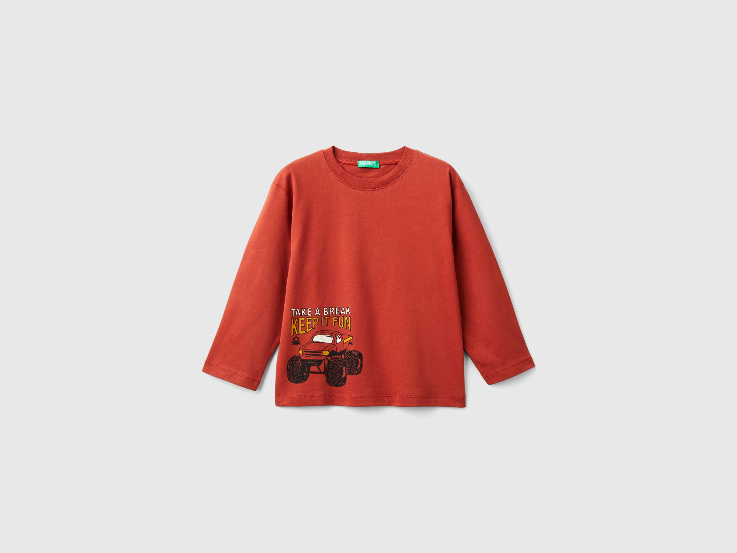 T-shirt manches longues imprimé col rond T-shirt manches longues imprimé col rond