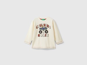 T-shirt manches longues col rond imprimé T-shirt manches longues col rond imprimé
